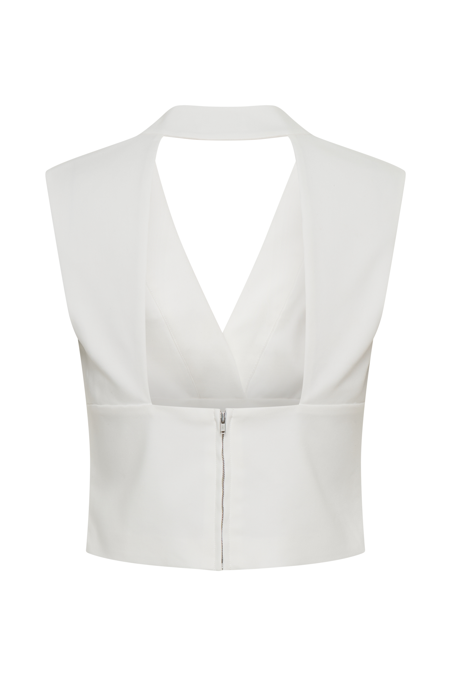 Jemima Sleeveless Cross Over Top - White、mySite、solidvoid