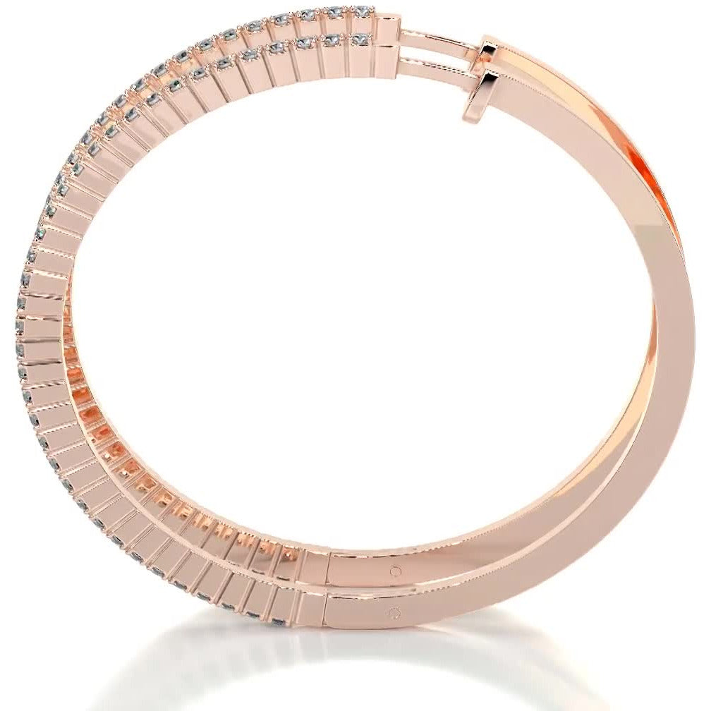 Cali Hoop Diamonds Earrings (0.6 Carat) -14K Rose Gold、mySite、hinf8tx79