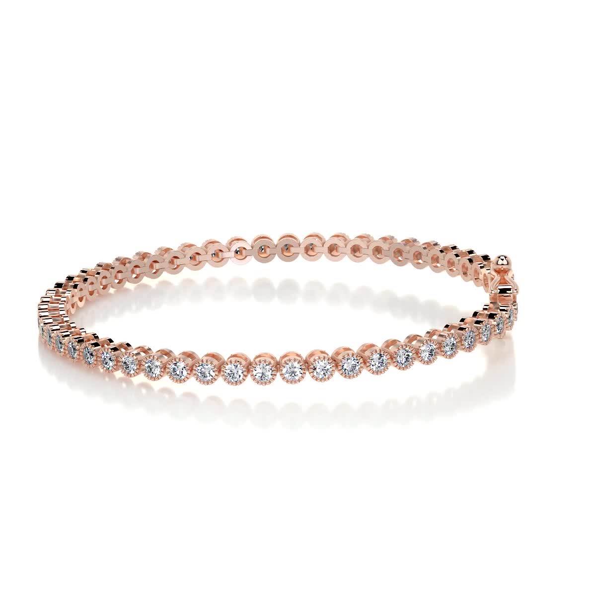 Laura Diamond Tennis Bracelet (1.50 Carat) -14K Rose Gold、mySite、hinf8tx79