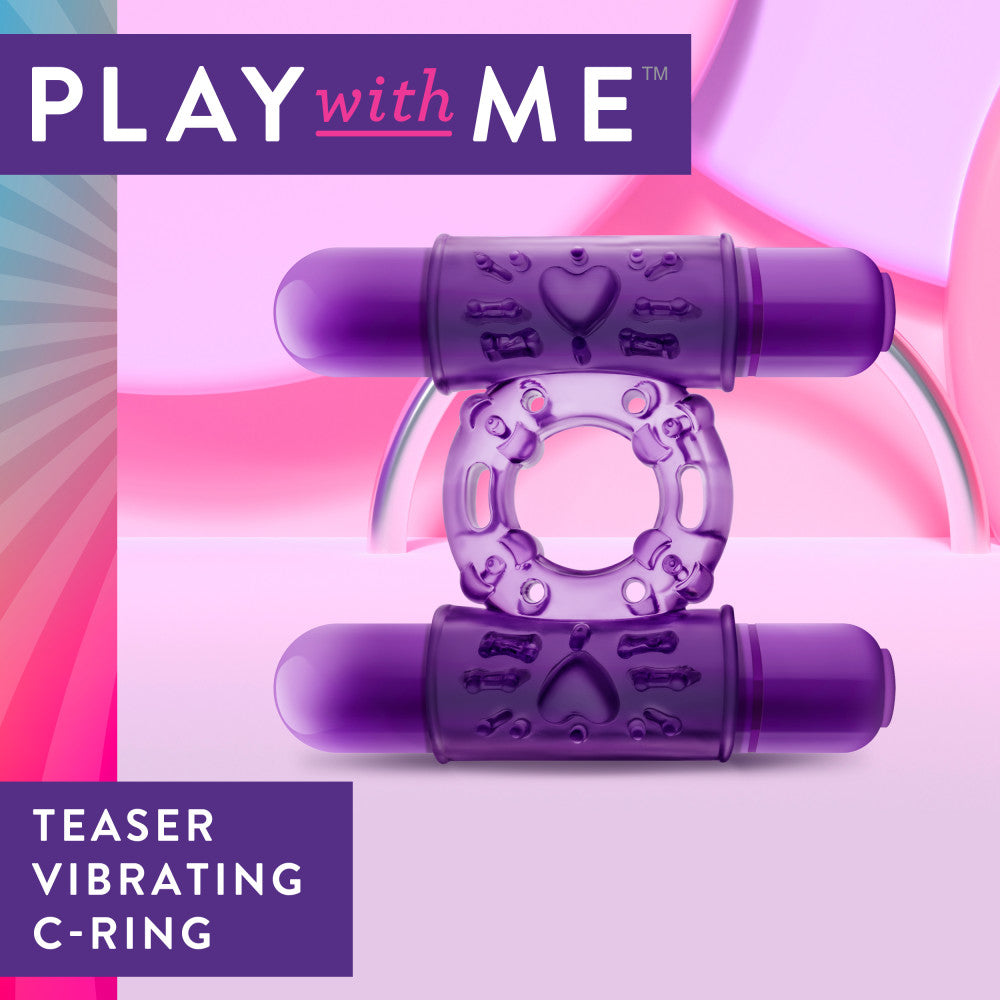 Play With Me By Blush® | Double Play: Purple Dual Vibrating Penis Ring、mySite、bottomscart