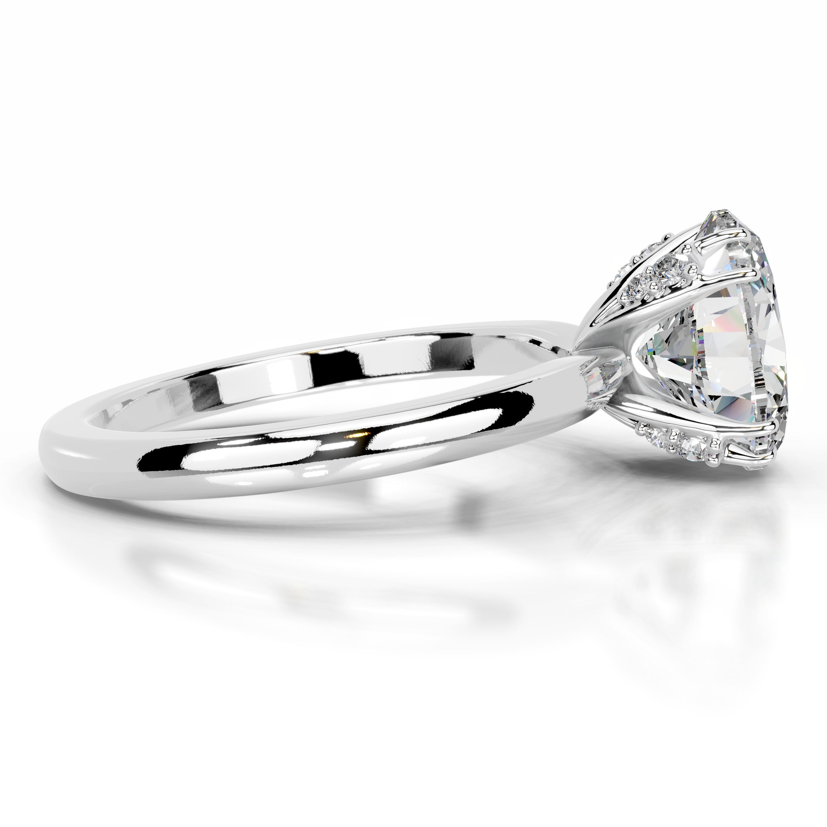 Ballina Moissanite & Diamond Ring - 14K White Gold、mySite、hinf8tx79