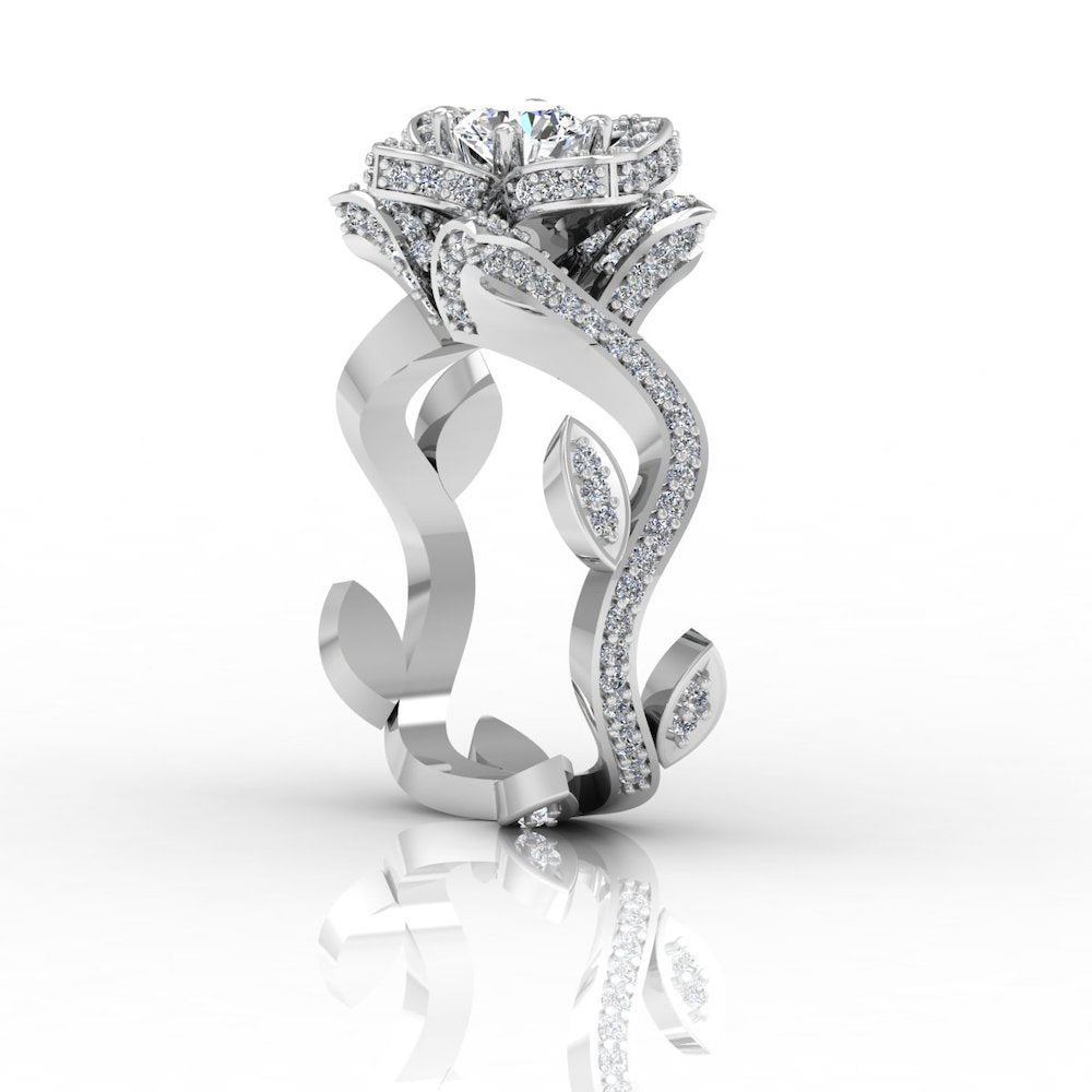 Round Floral Antique Moissanite Engagement Ring、mySite、hinf8tx79