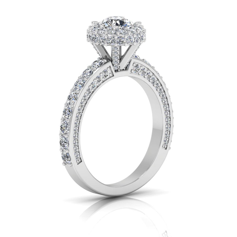 Petite Round Moissanite Halo Engagement Ring、mySite、hinf8tx79