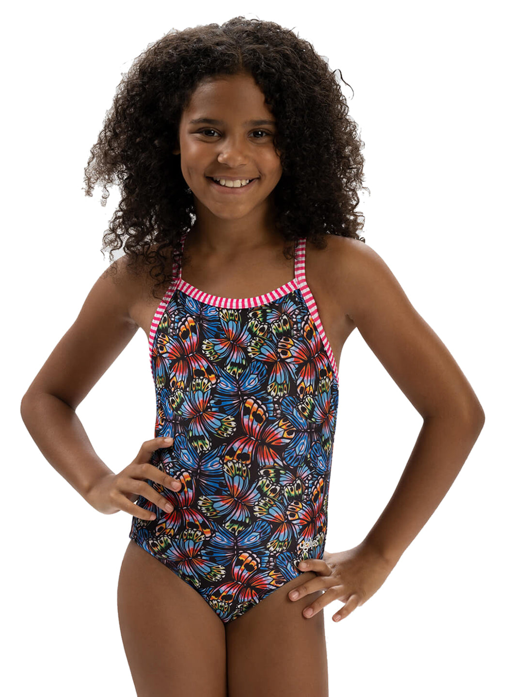 Dolfin Uglies Girls' Flutter By Print One Piece Swimsuit (Big Kid)、mySite、noshort