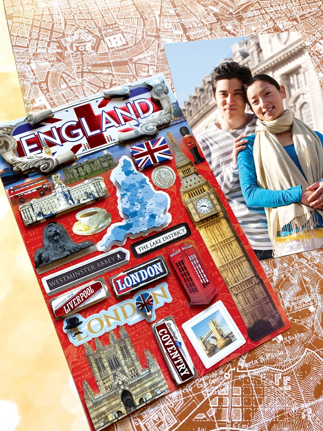  Scrapbook Stickers - 3D England Stickers、mySite、ghnorth