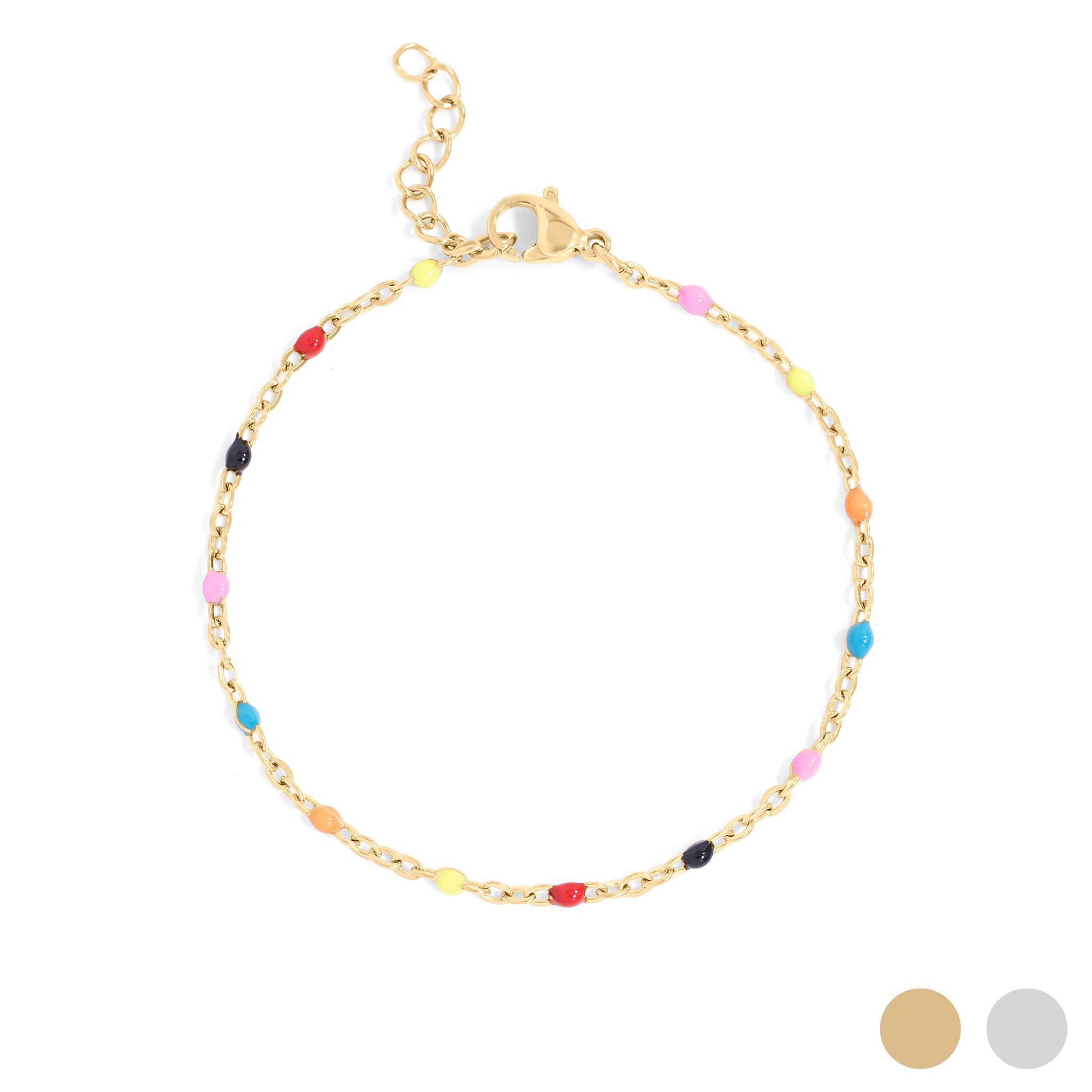 18K Gold PVD Stainless Steel Muti Color Confetti Bracelet / BRJ1060、mySite、dreamappss