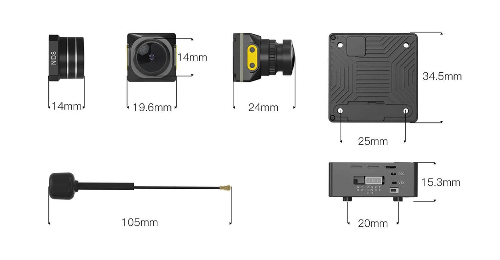 Walksnail Avatar HD Moonlight Kit 20x20 / 25x25 VTX Kit w/ Micro Moonlight Camera - (Dual Antenna)