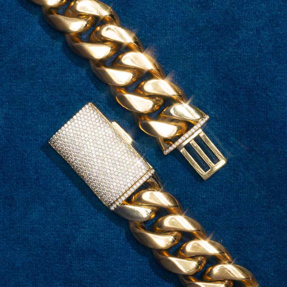 14MM Cuban Link Bracelet 14K Yellow Gold、mySite、hinf8tx79