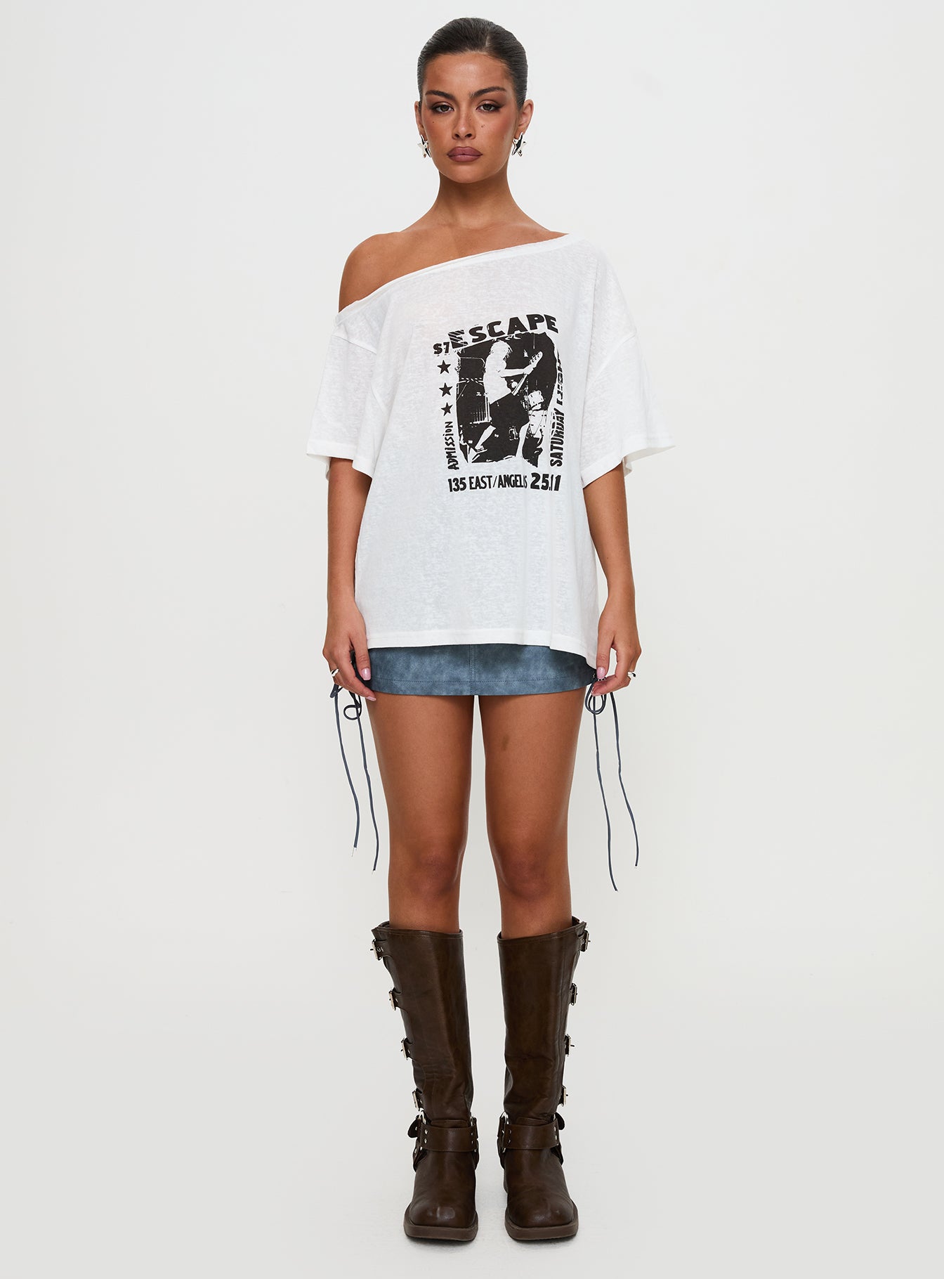 Kippa Off The Shoulder Tee White、mySite、solidvoid