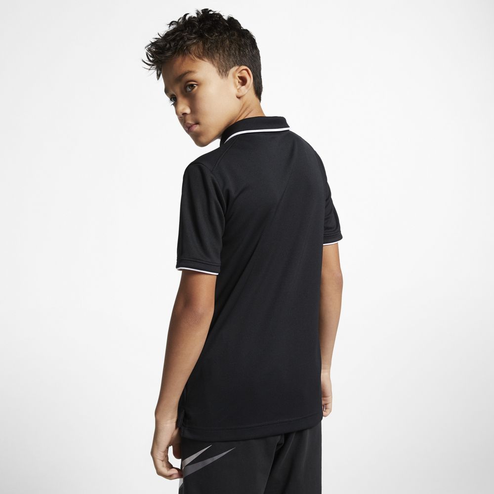 Nike Boys' Court Dri-FIT Team Polo (Black/White)