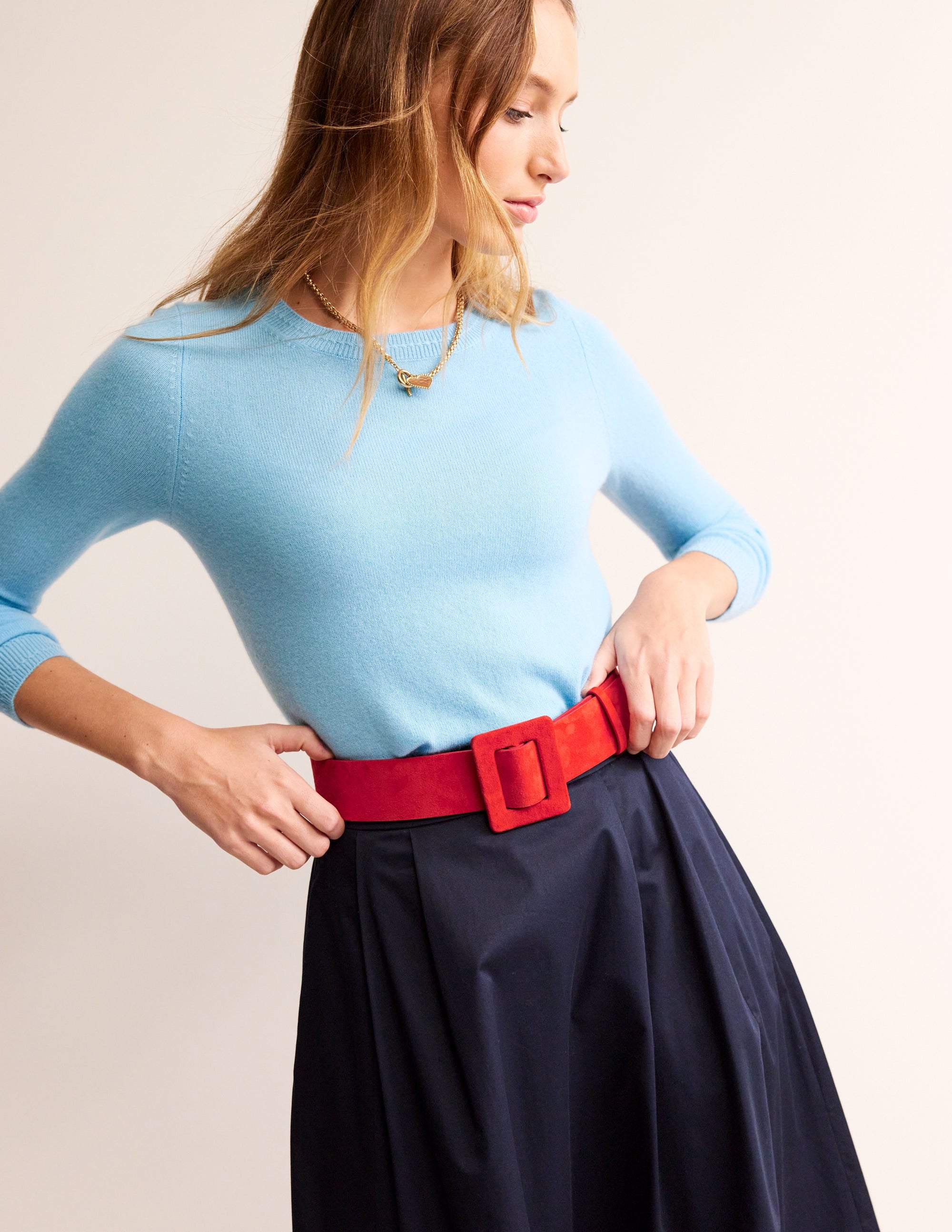  Suede Buckle Belt-Post Box Red、mySite、ashleygrahame