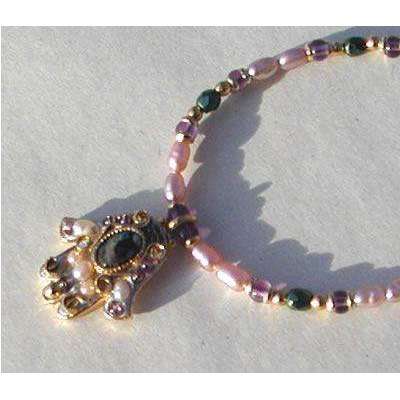 Michal Golan Abalone and Amethyst Hamsa Necklace、mySite、topwebapps