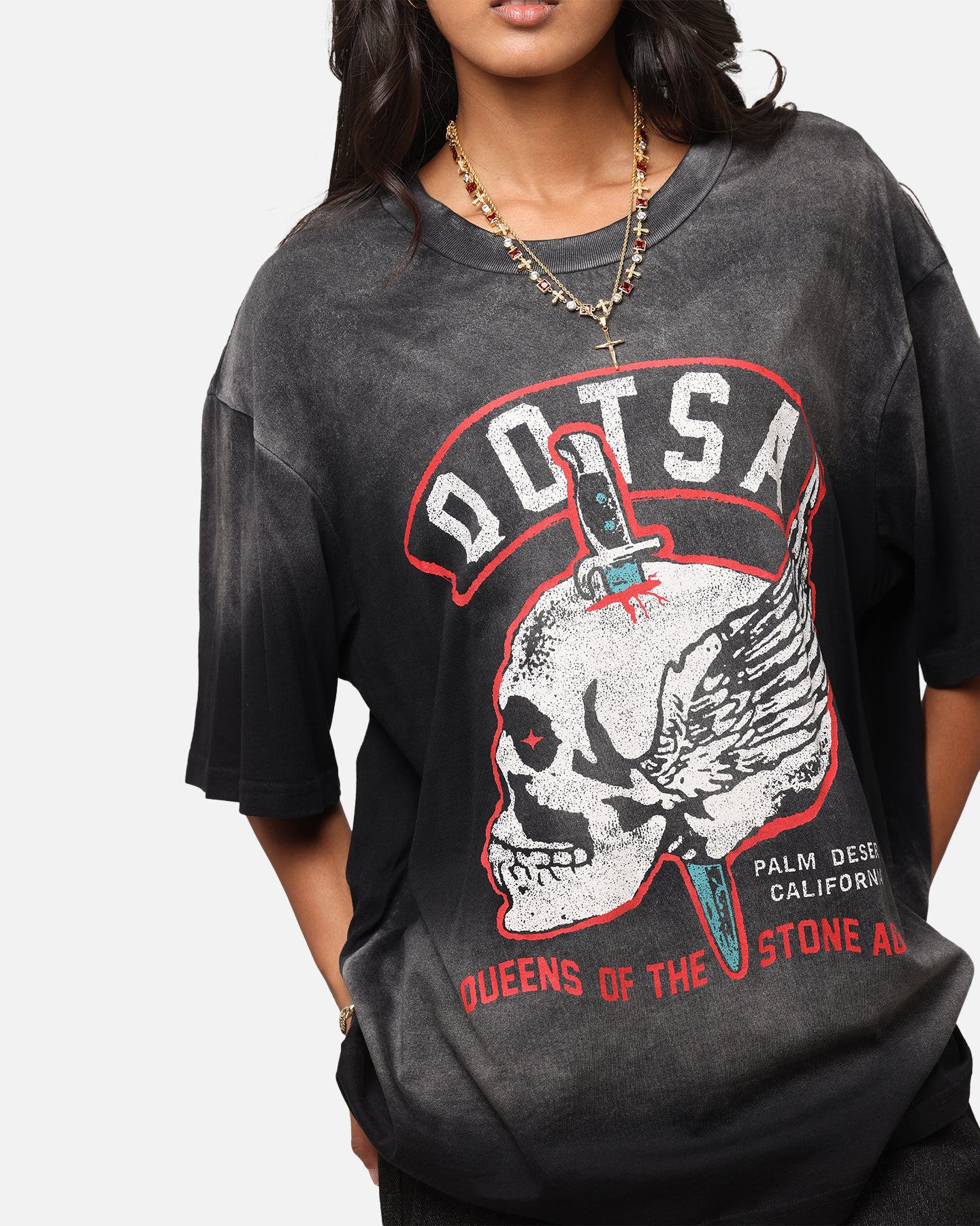 Queens Of The Stone Age Stone Age Vintage T-Shirt Washed Black、mySite、zt4zffjzw