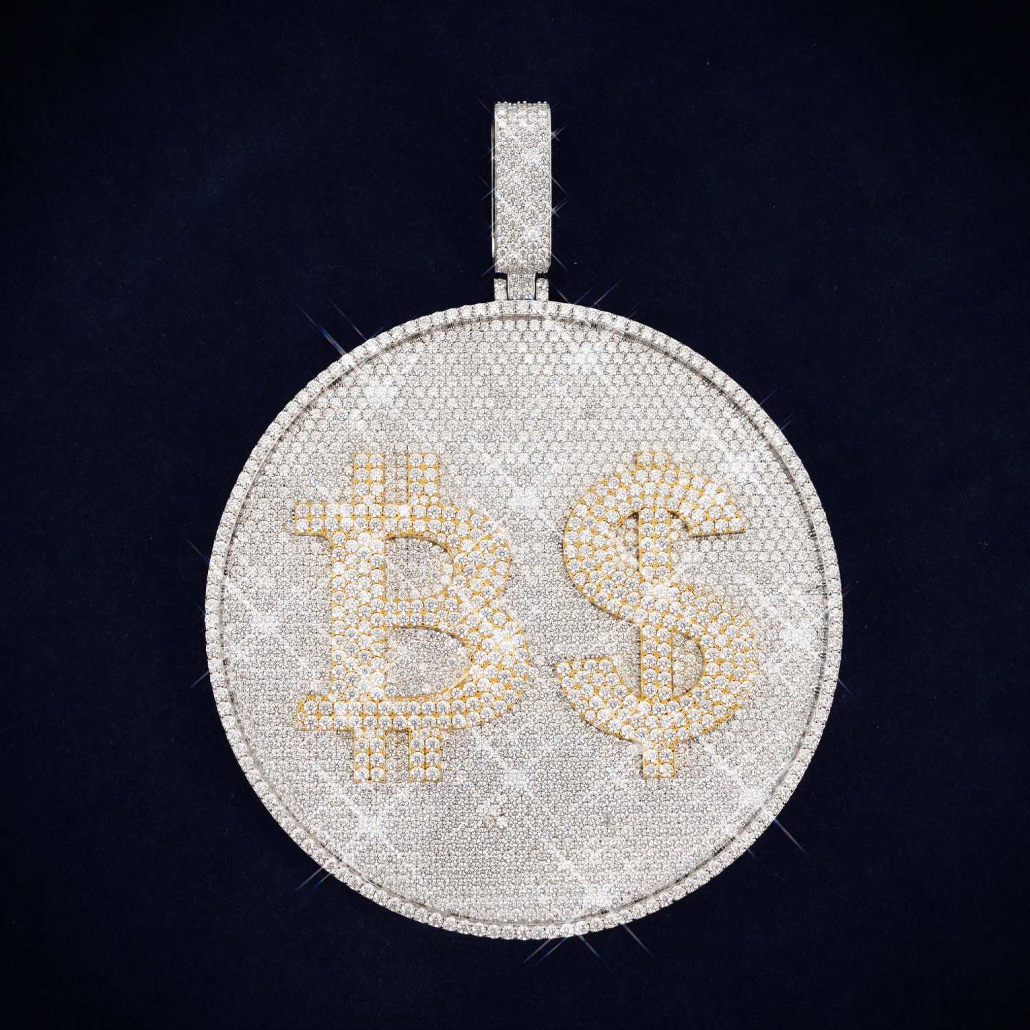 Custom 鈧? Moissanite Circle Pendant 14K Gold、mySite、hinf8tx79