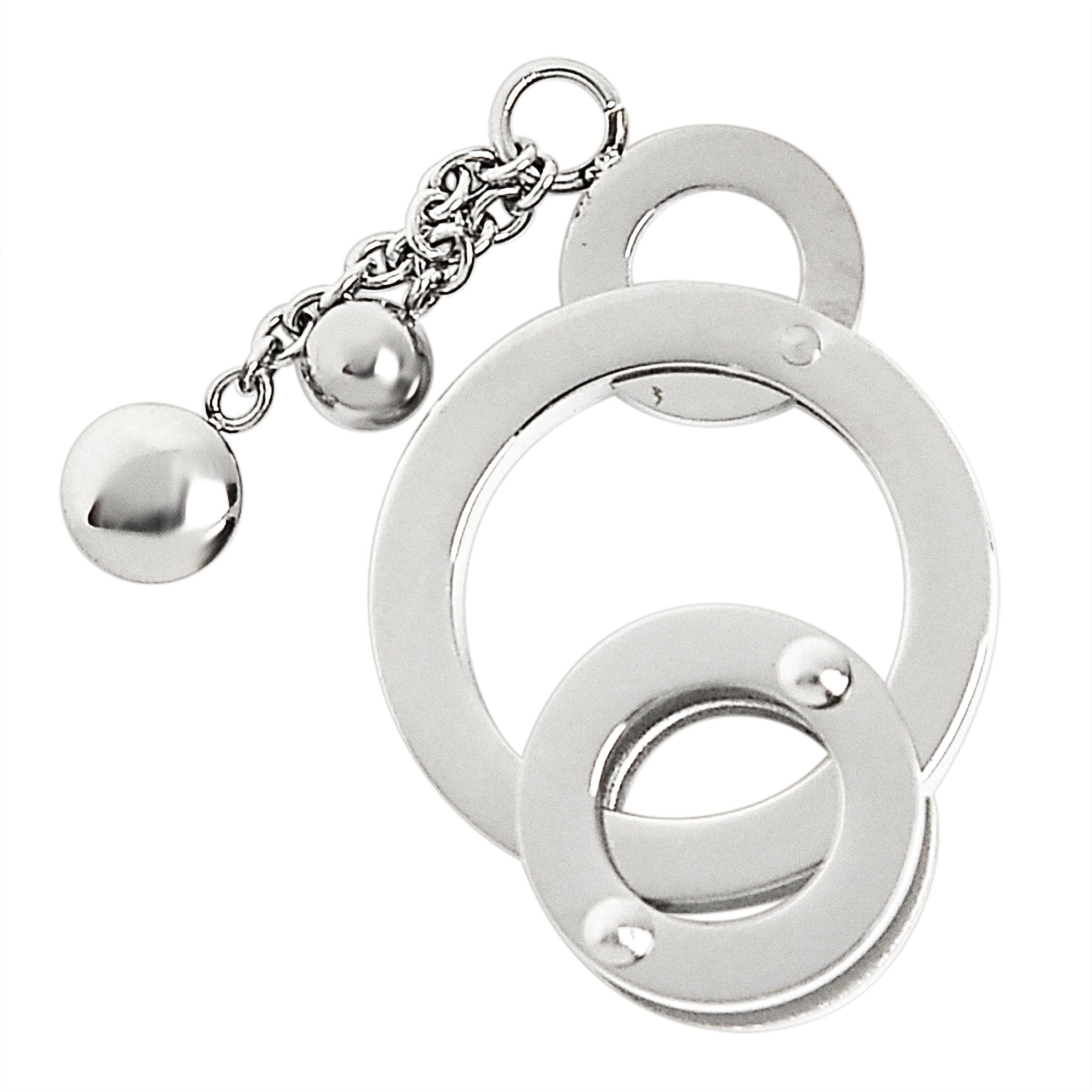 Stainless Steel Round Rings with Chain CZ Pendant / NCZ0046、mySite、dreamappss