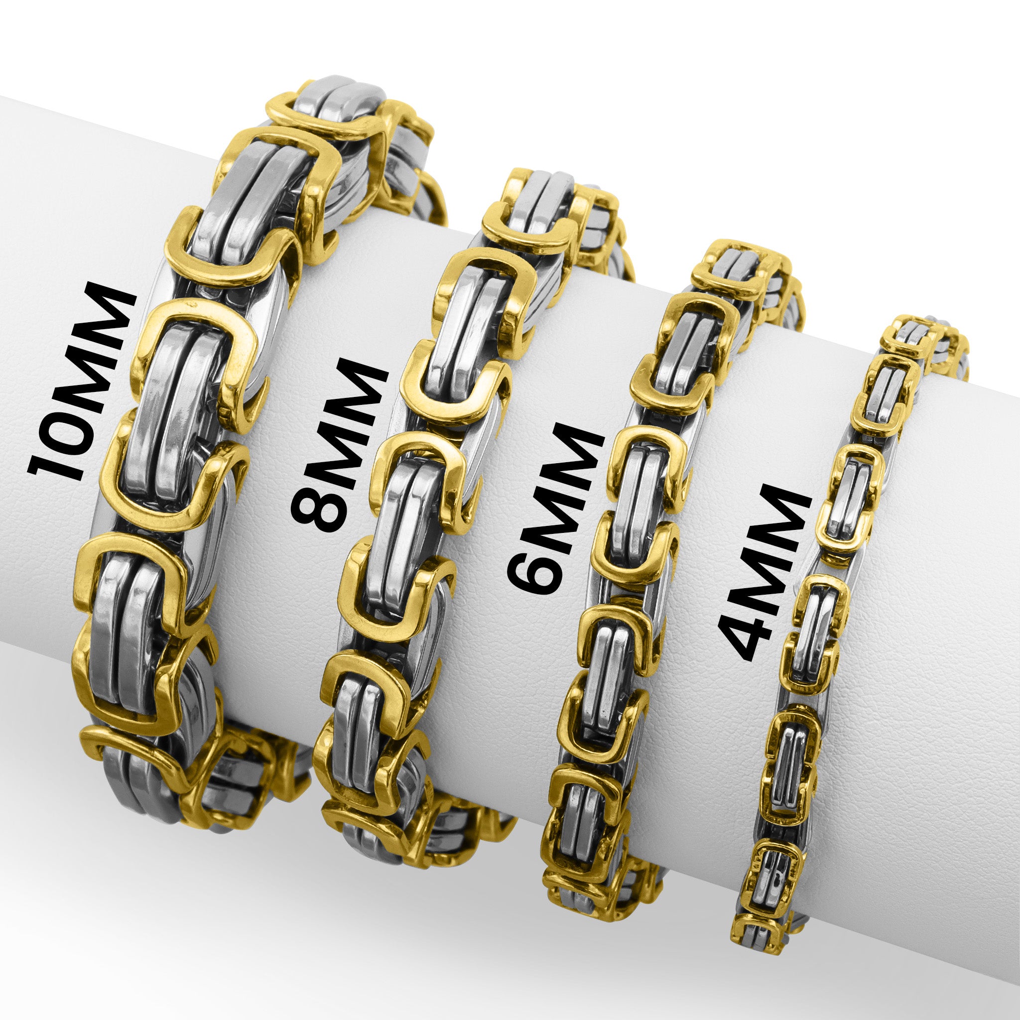18K Gold PVD Stainless Steel Byzantine Chain Bracelet / BRJ9091、mySite、dreamappss