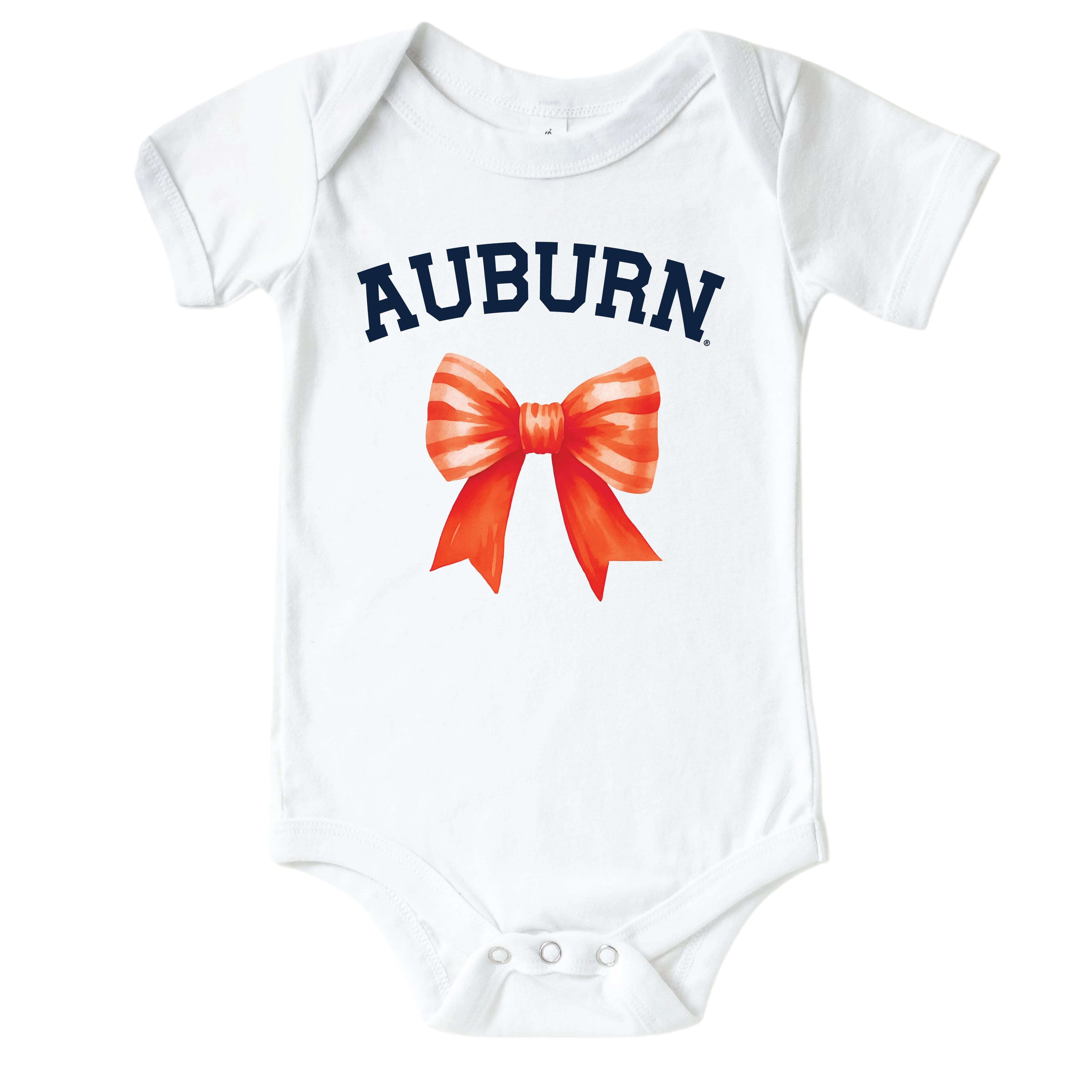  Auburn University | Footballs & Bows Graphic Bodysuit、mySite、layawaytickets