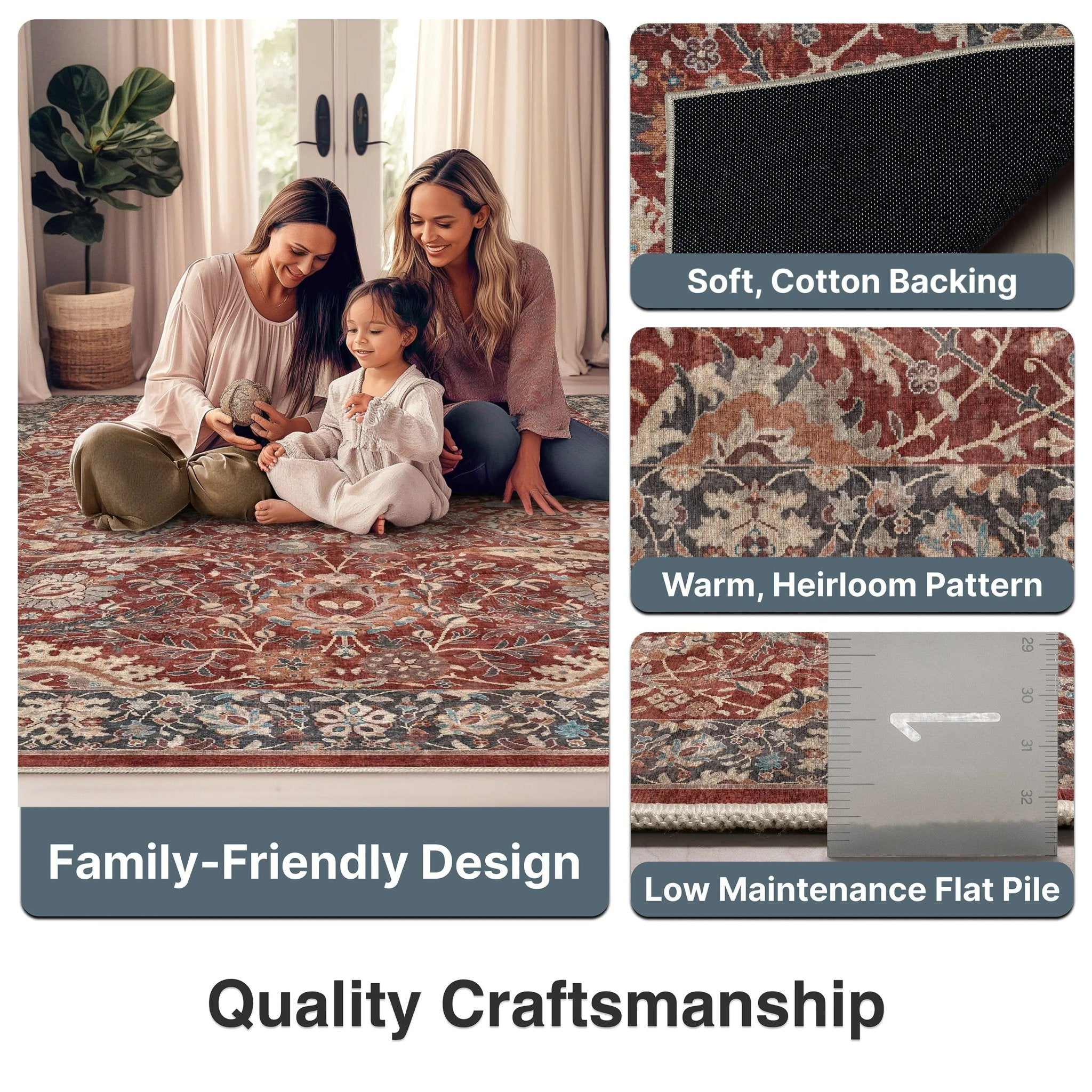 Liana Vintage Oriental Red Flat-Weave Rug、mySite、gigharbornorthrealestate