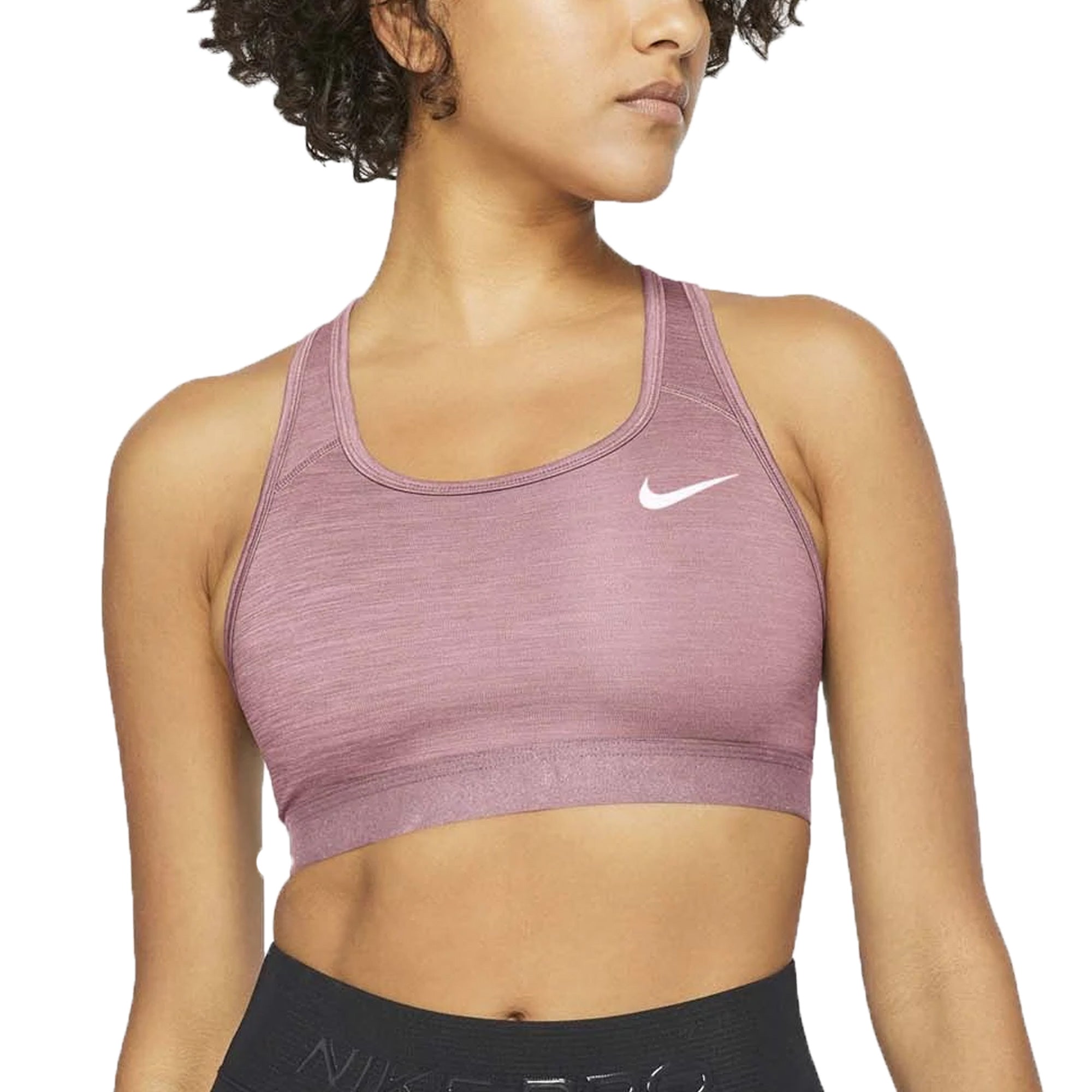 Nike Women's Dri-FIT Swoosh Sports Bra Pink/White、mySite、noshort