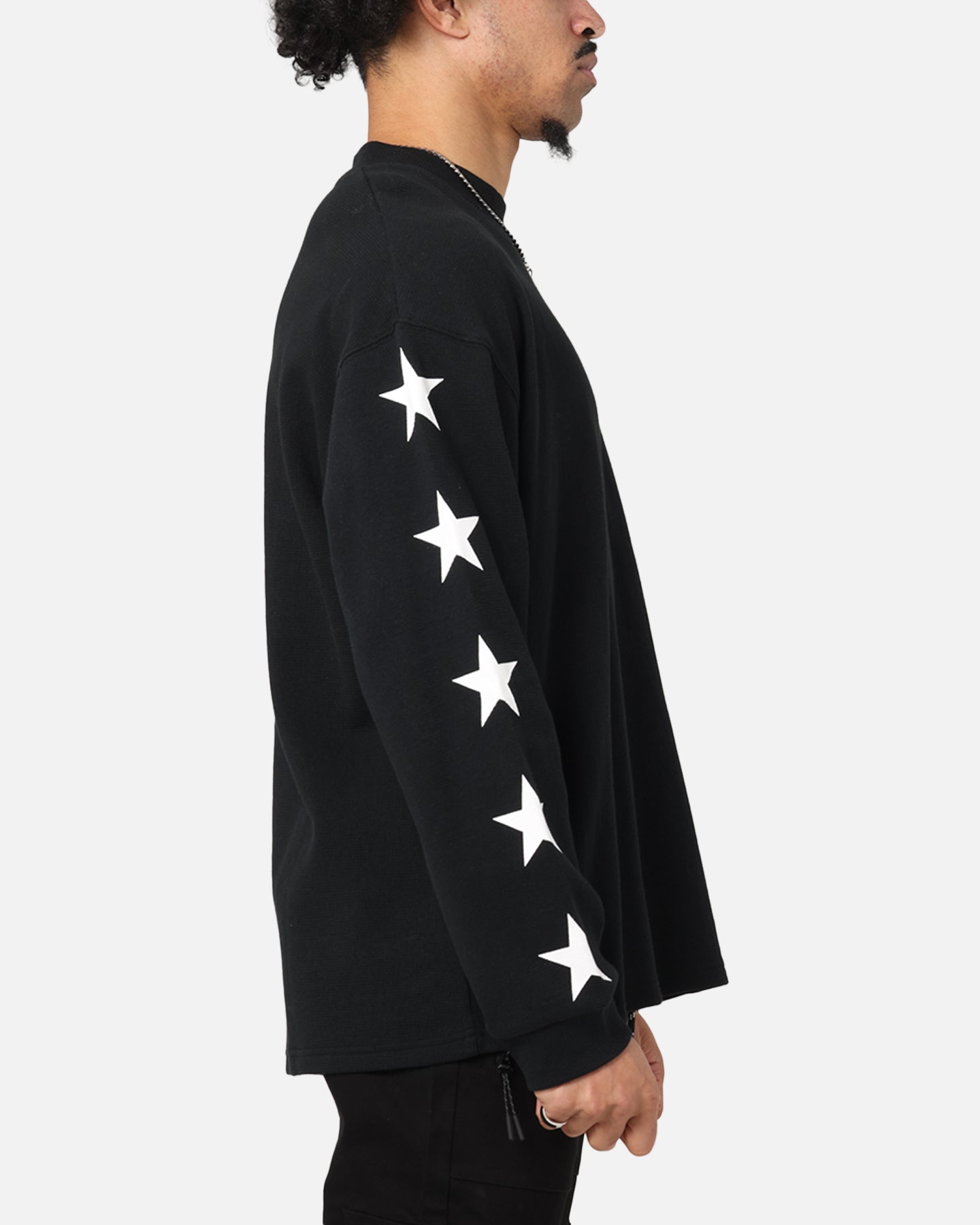 Carre Waffle Workwear Long Sleeve T-Shirt Black、mySite、zt4zffjzw