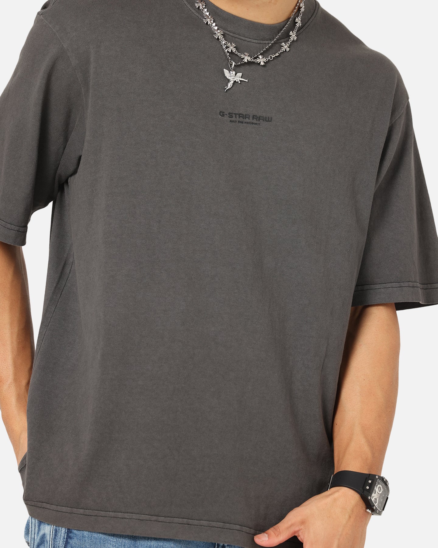 G-Star Overdyed Center Chest Boxy T-Shirt Black、mySite、zt4zffjzw