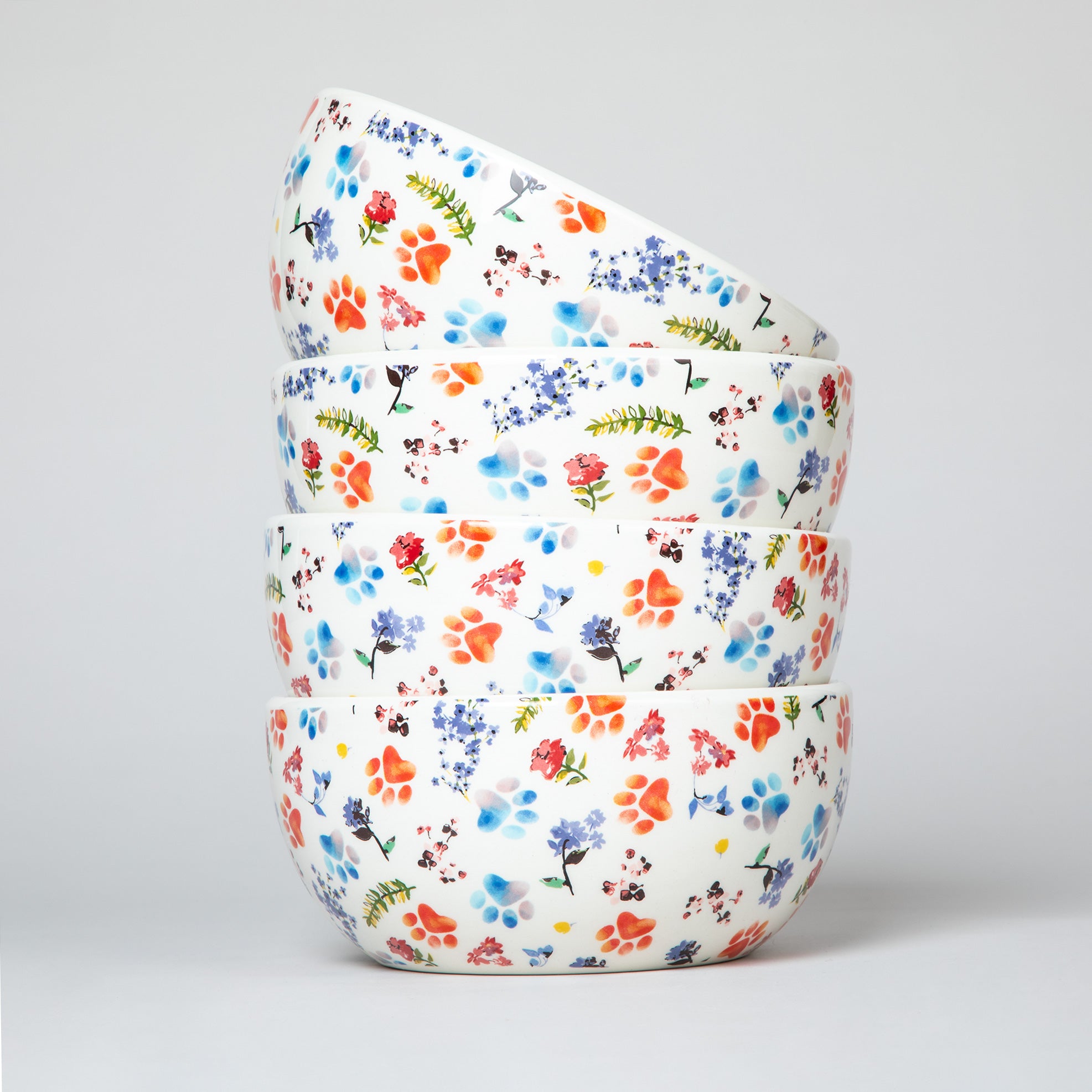 Ceramic Paw Lover Soup or Salad Bowl - Set of 4、mySite、camillekostekn