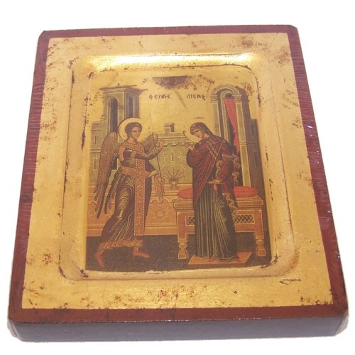  Holy Land Market Annunciation - Visitation Icon with sheets of Gold (Lithography)、mySite、elrpsem3k