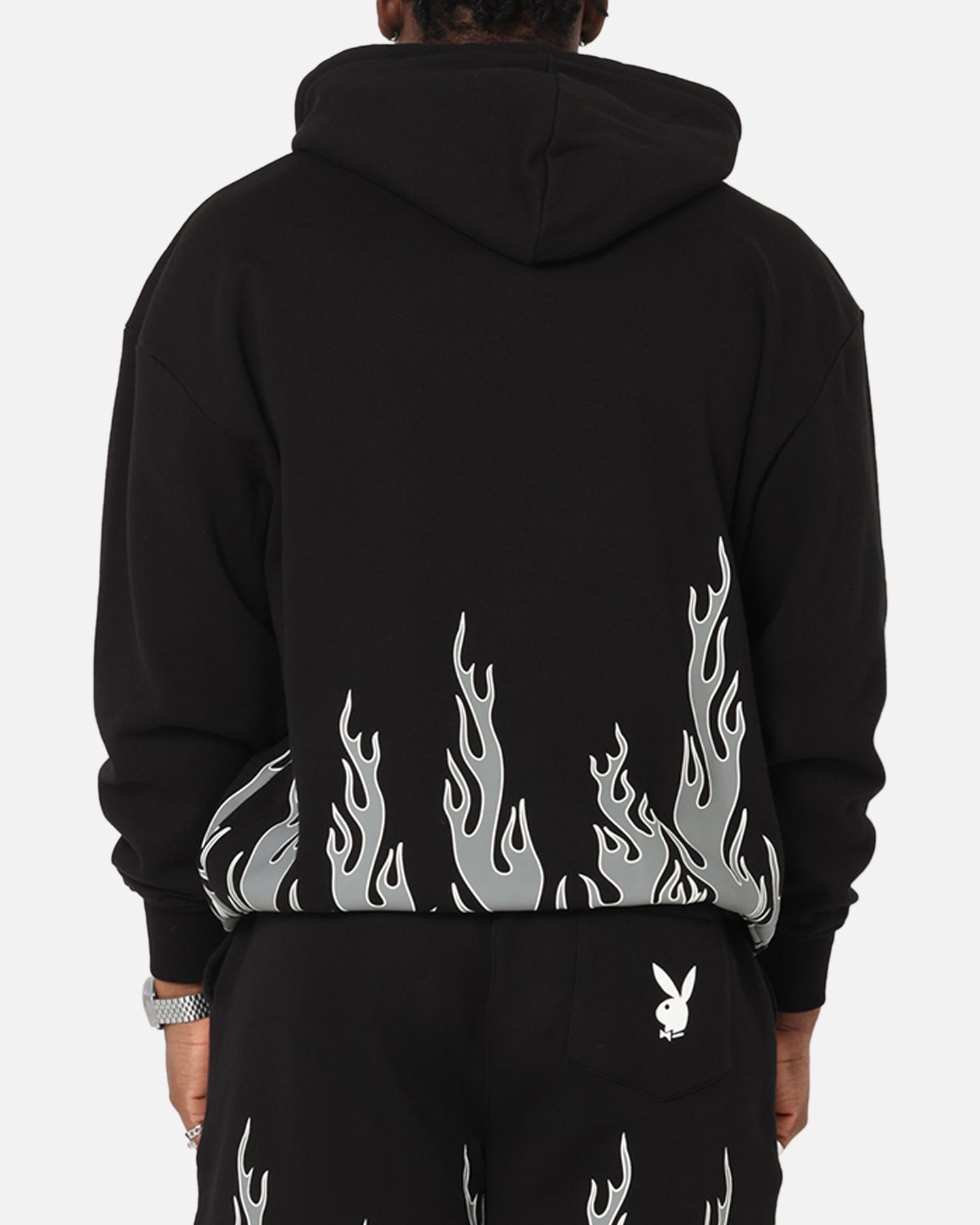Playboy Gothic Flames Hoodie Black、mySite、zt4zffjzw