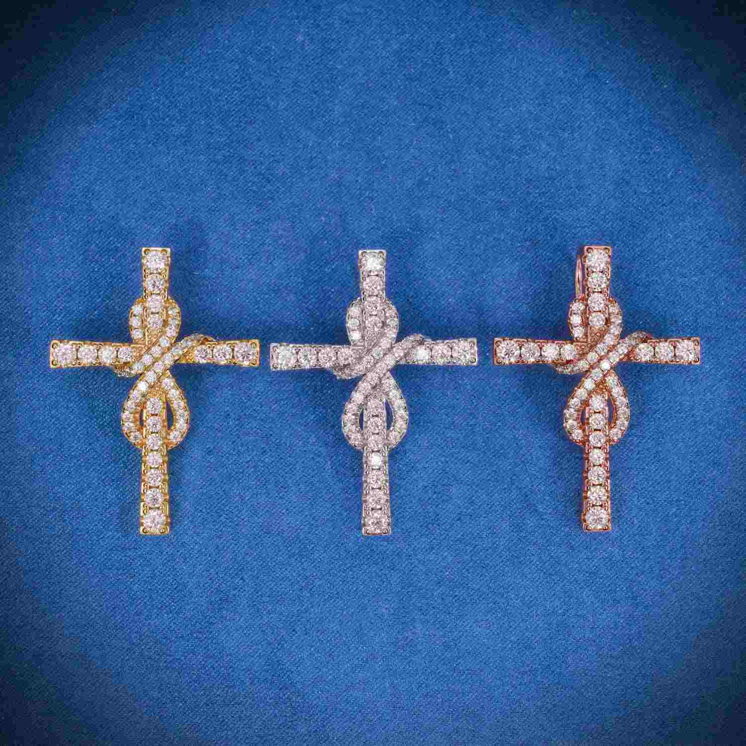 Moissanite Mini Infinity Cross Pendant 14K Gold、mySite、hinf8tx79