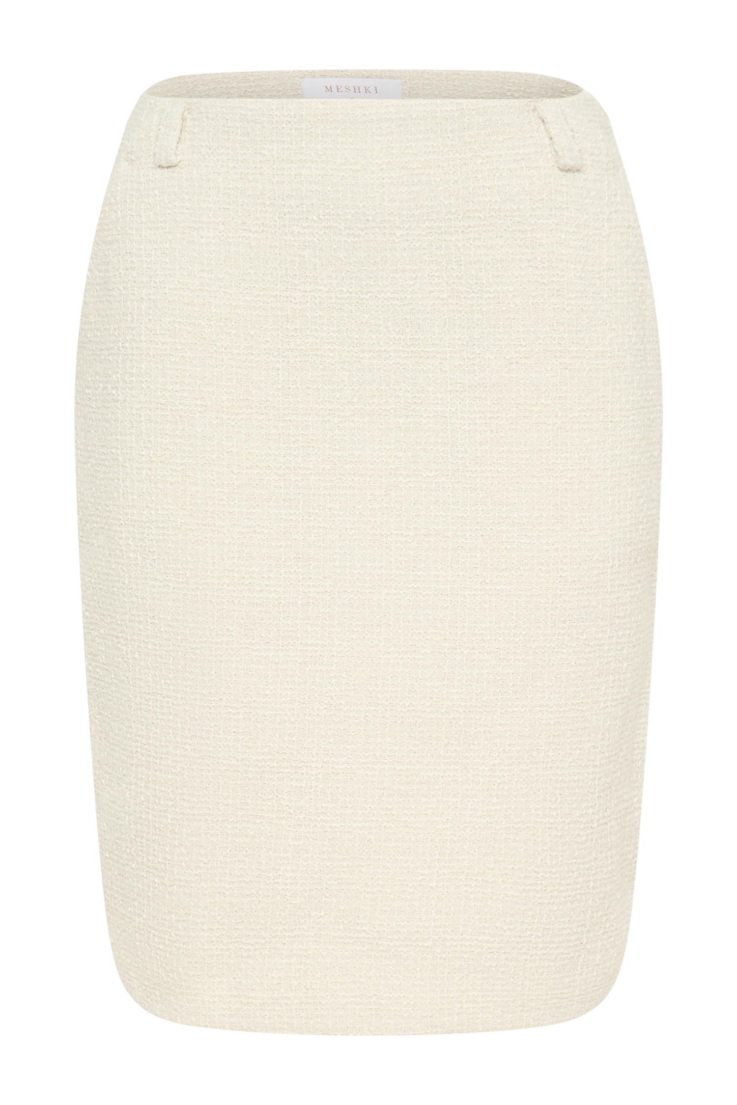 Addison Boucle Knee Length Skirt - Ivory、mySite、solidvoid