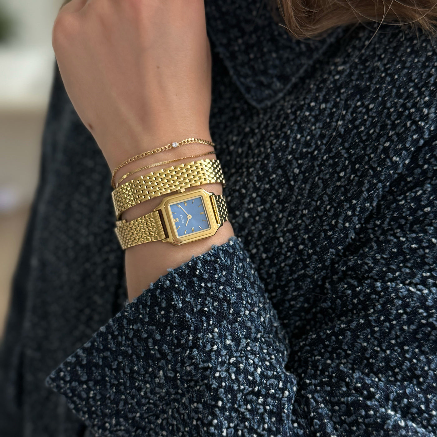 Gracieuse Petite Watch Double Steel, Kyanite Blue, Gold Colour、mySite、botmansion
