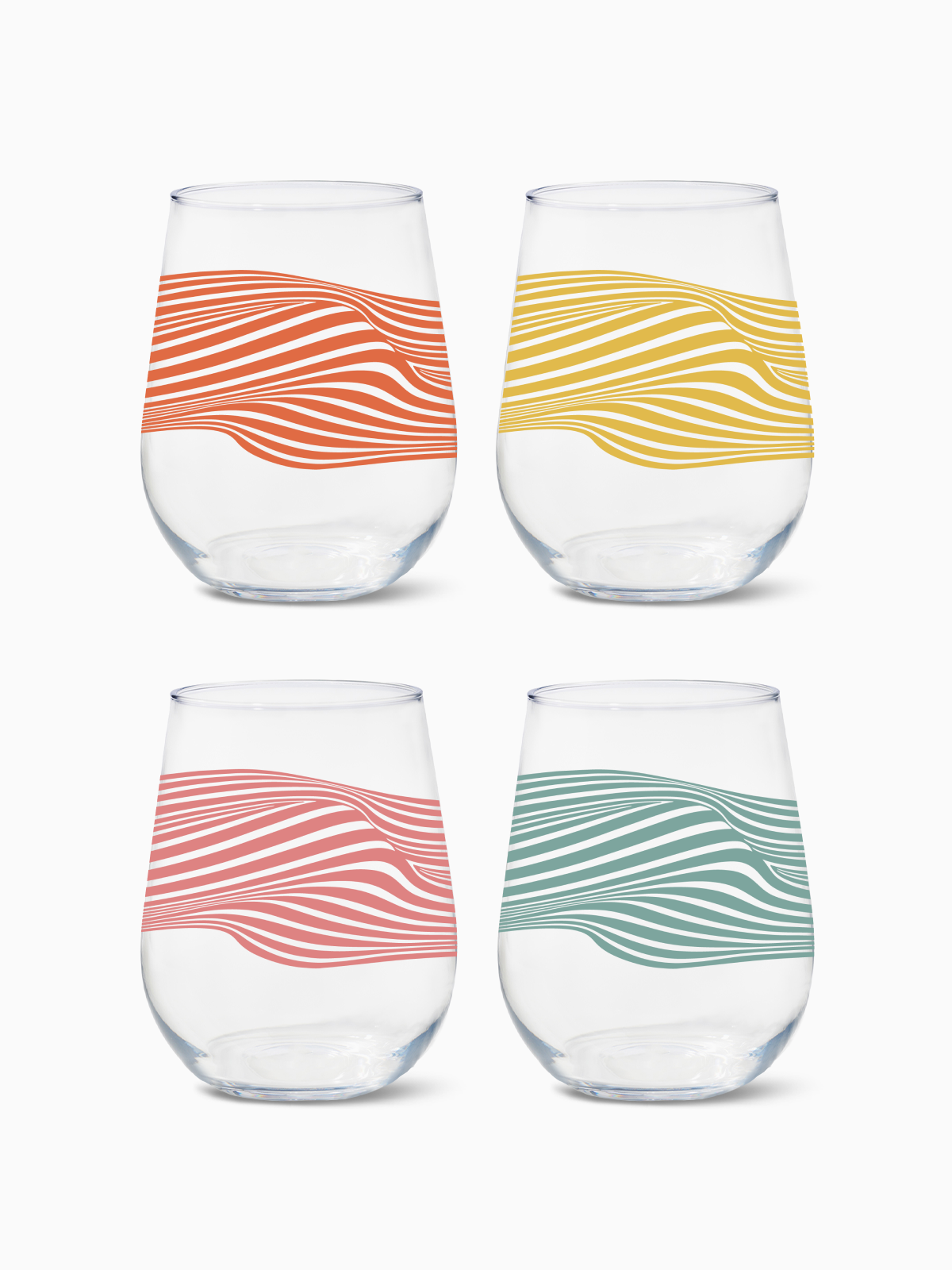 Wavy Ripple - RESERVE 16oz Stemless Wine Tritan Copolyester Glass、mySite、camillekostekn