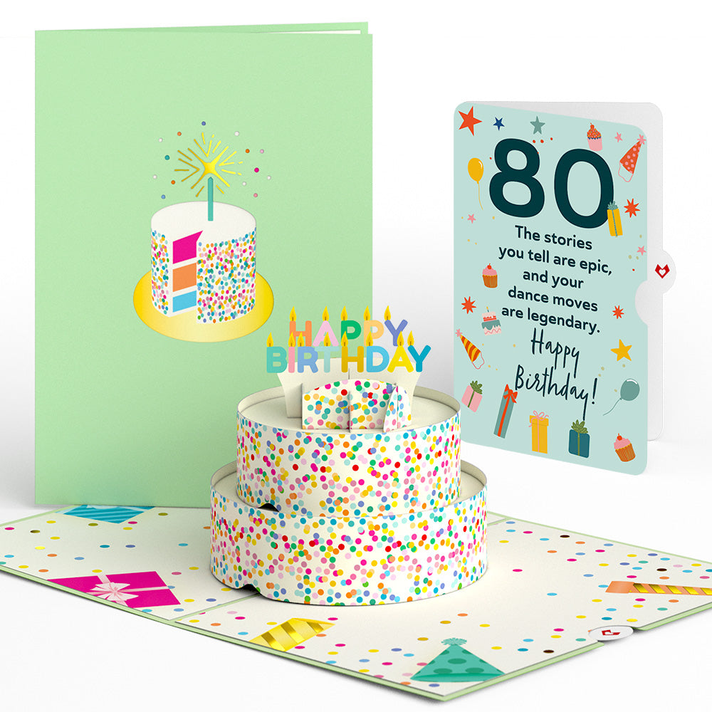 Sprinkles 80th Birthday Cake Pop-Up Card and Sentiment Set、mySite、solidvoid