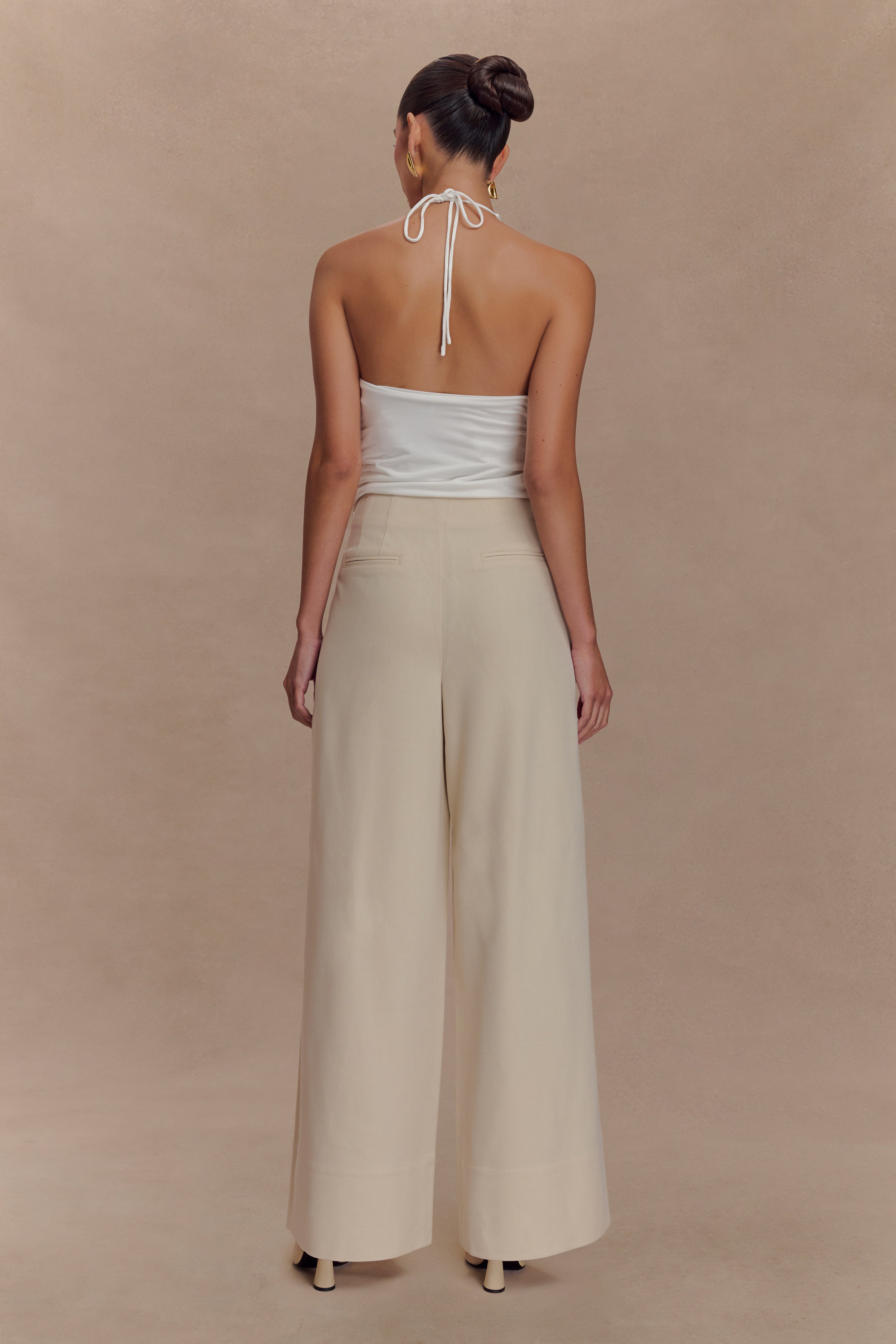 Mila Straight Leg Suiting Pant - Buttermilk、mySite、solidvoid