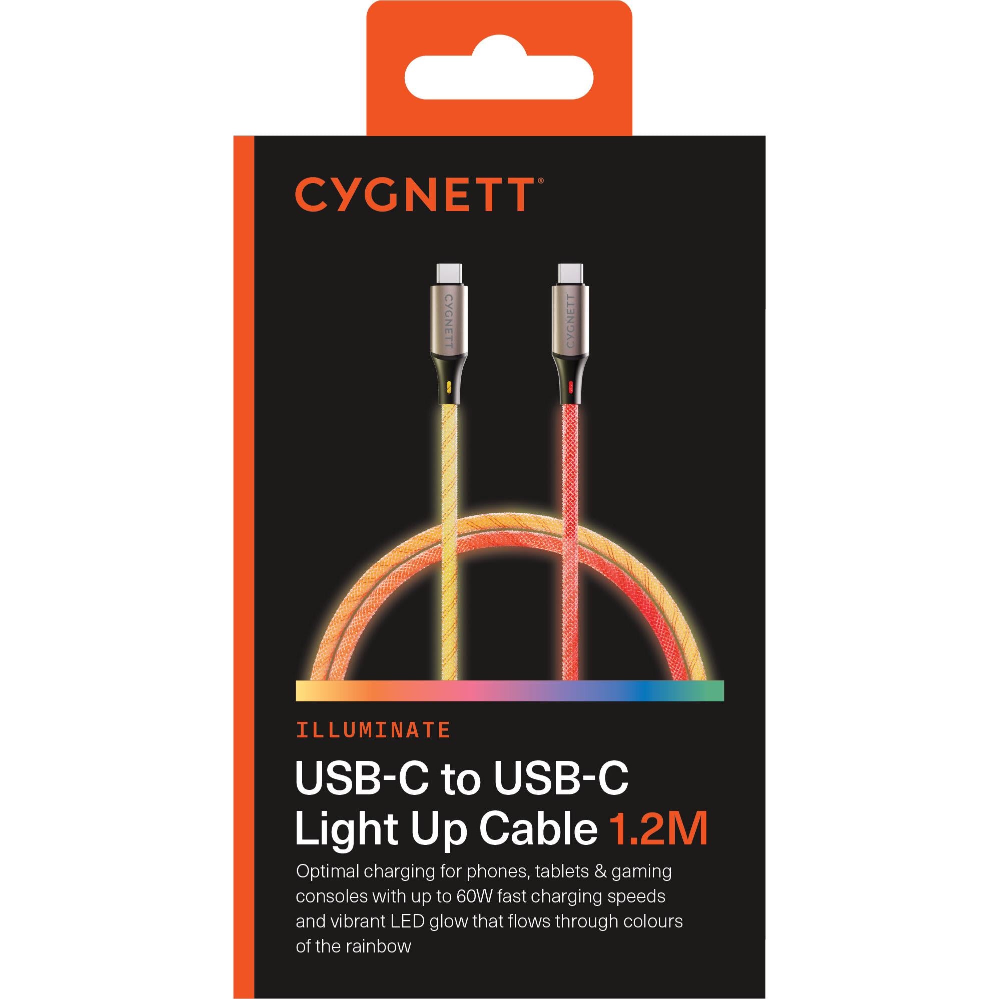Cygnett Illuminate USB-C to USB-C Light Up Cable 1.2m、mySite、camillekostekn