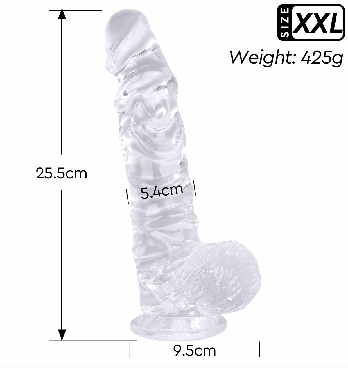 Come Closer Clear XXL Dildo 10 | Bendable Shaft | Free Satin Bag、mySite、bottomscart