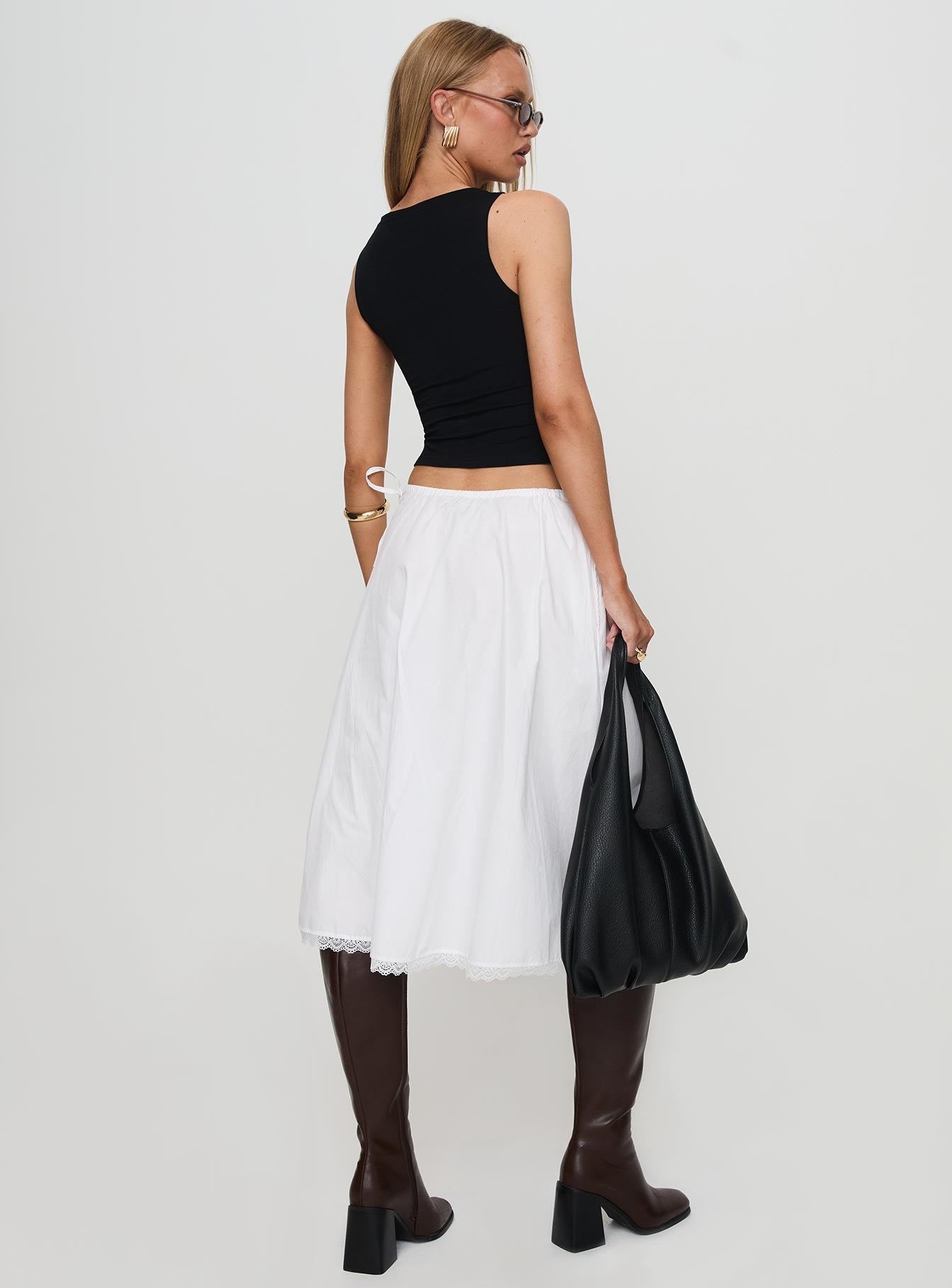 Taka Midi Skirt White、mySite、solidvoid