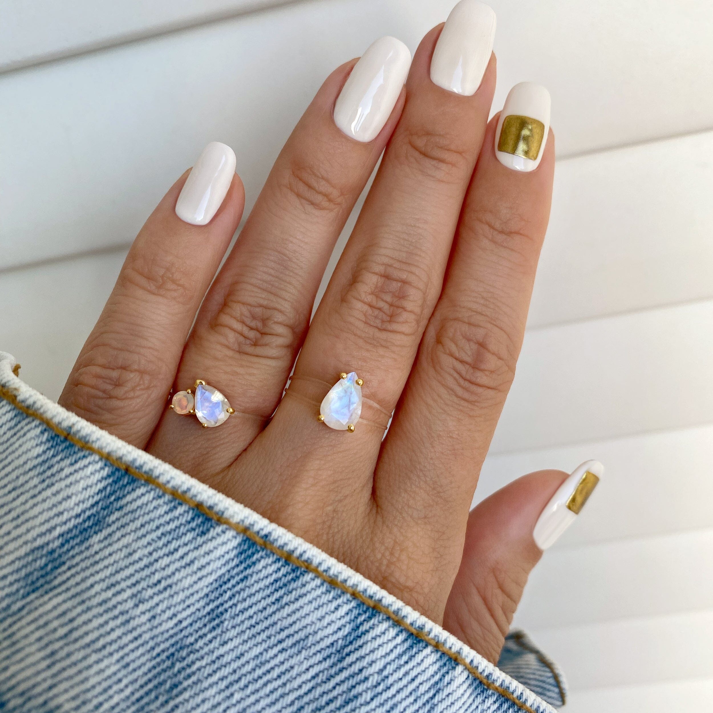 Moonstone & Opal Toi Et Moi & Sway Floating Rings、mySite、hinf8tx79