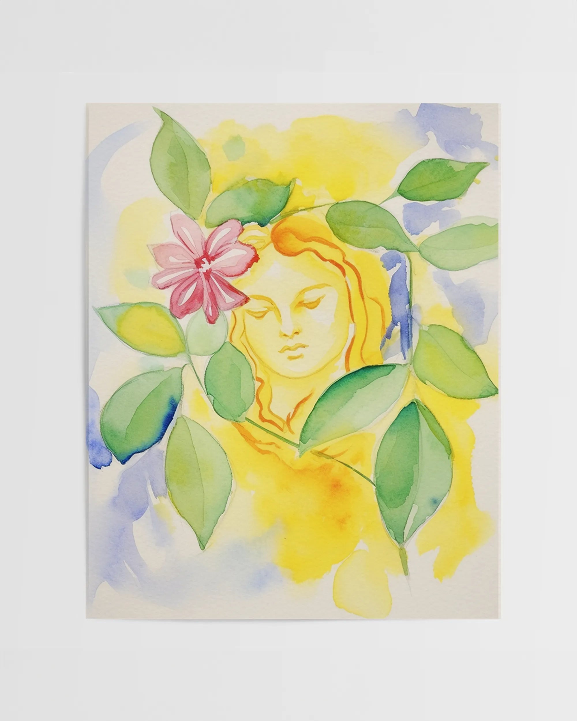 Lemon Veil Ethereal Woman Watercolor Art Print、mySite、gigharbornorthrealestate