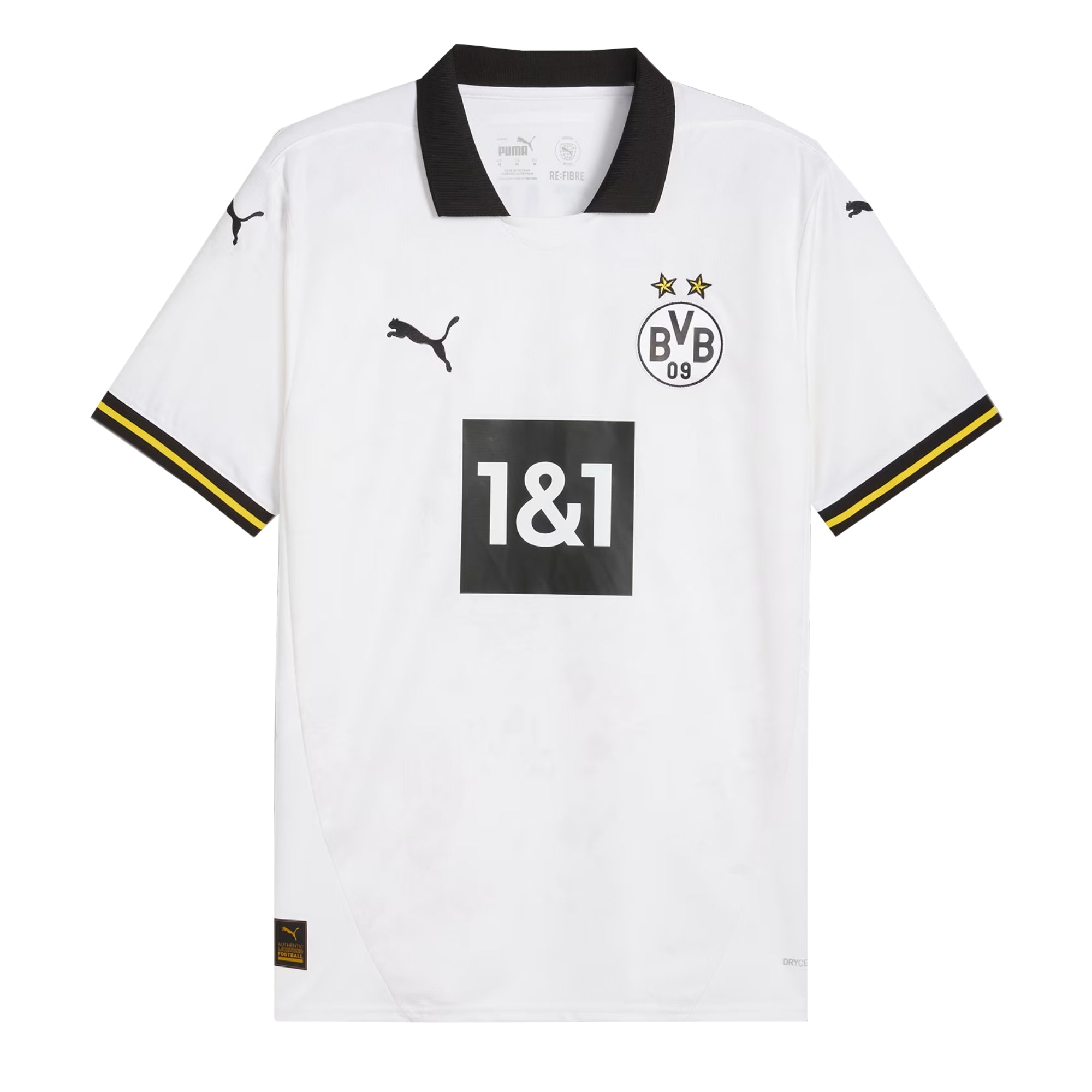 PUMA Men's Borussia Dortmund 2024/25 Third Jersey White/Black、mySite、bottomscart