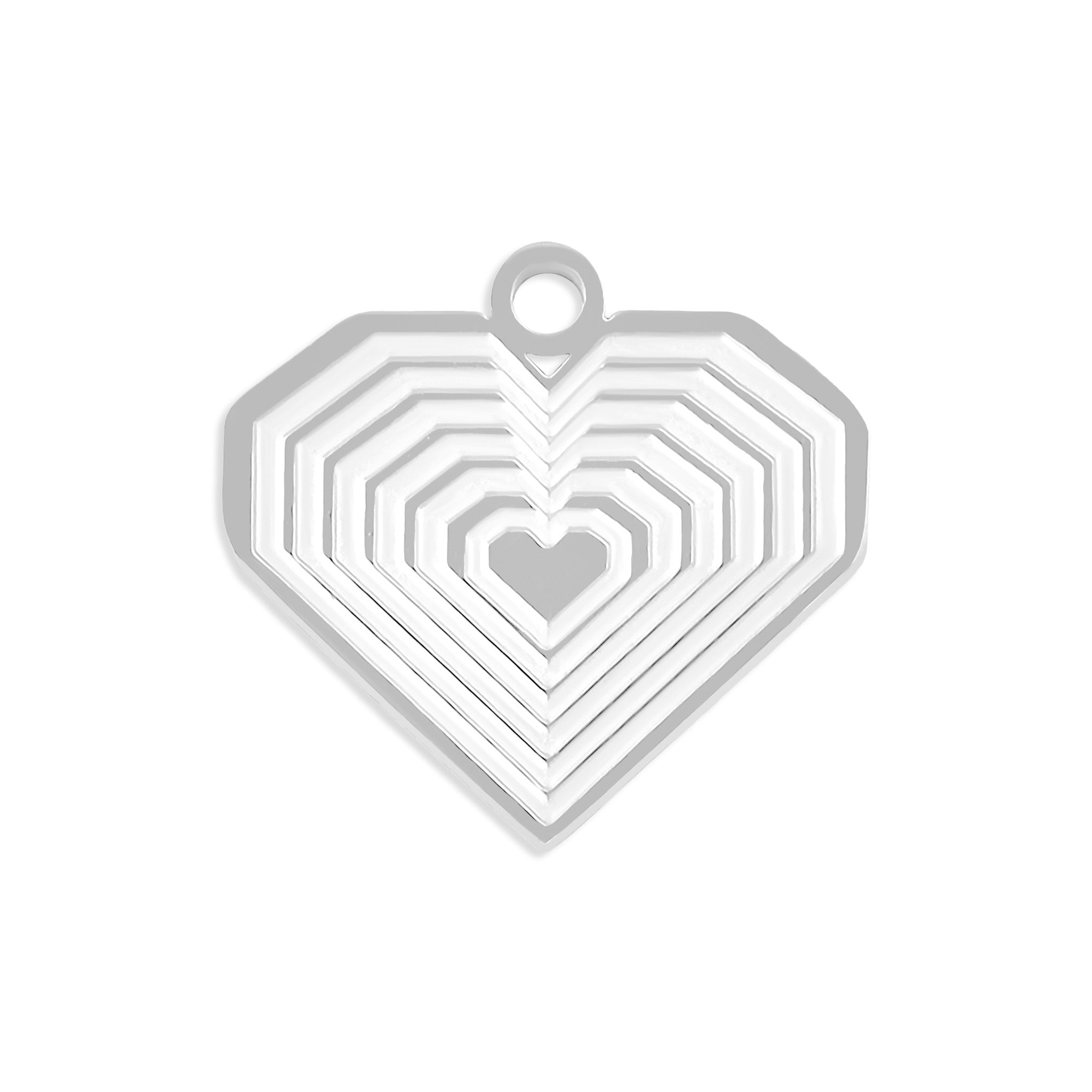 18K Gold PVD Stainless Steel Geometric Heart Charm / PDL0086、mySite、dreamappss