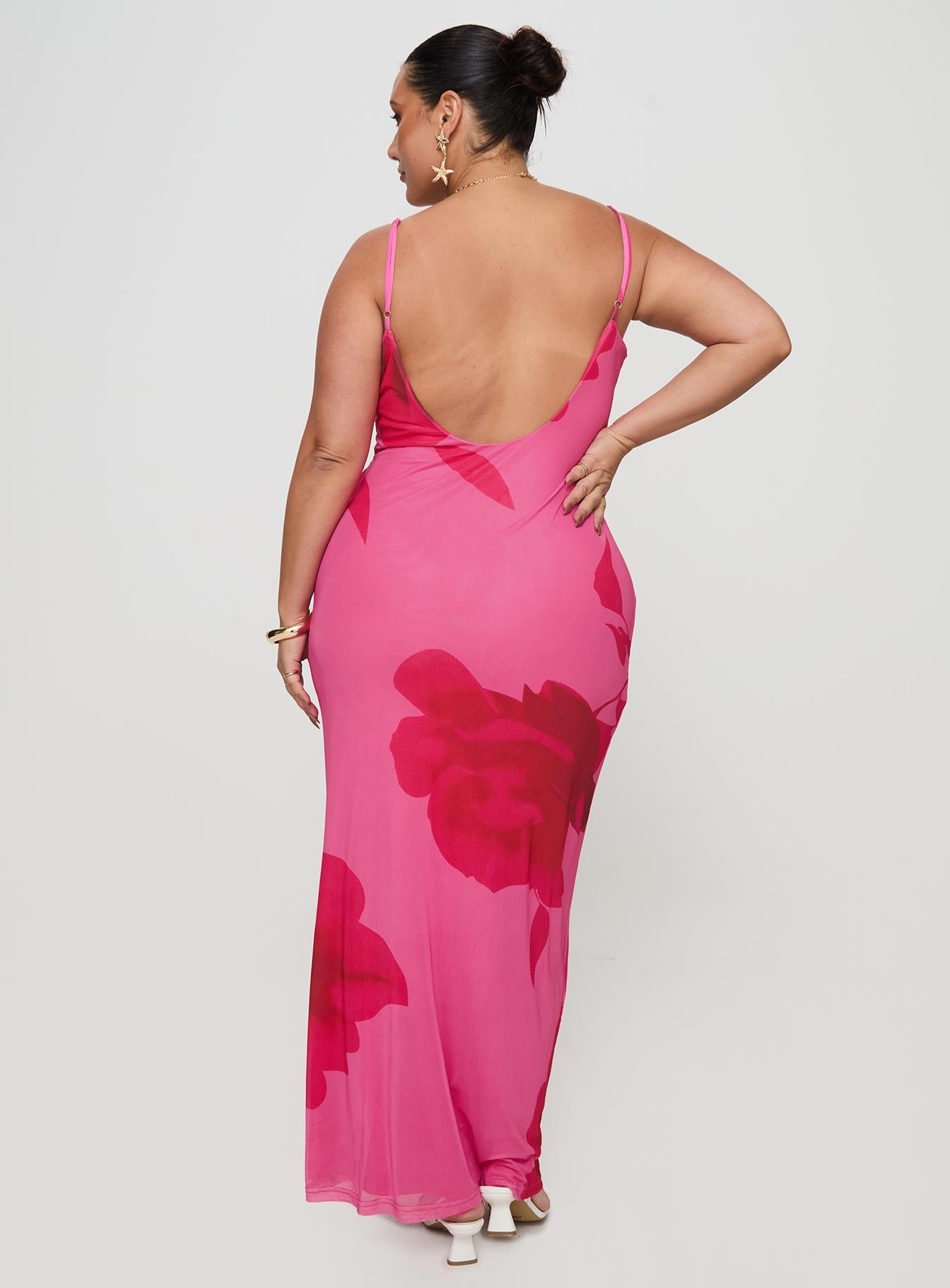Knox Maxi Dress Hot Pink Floral Curve、mySite、solidvoid