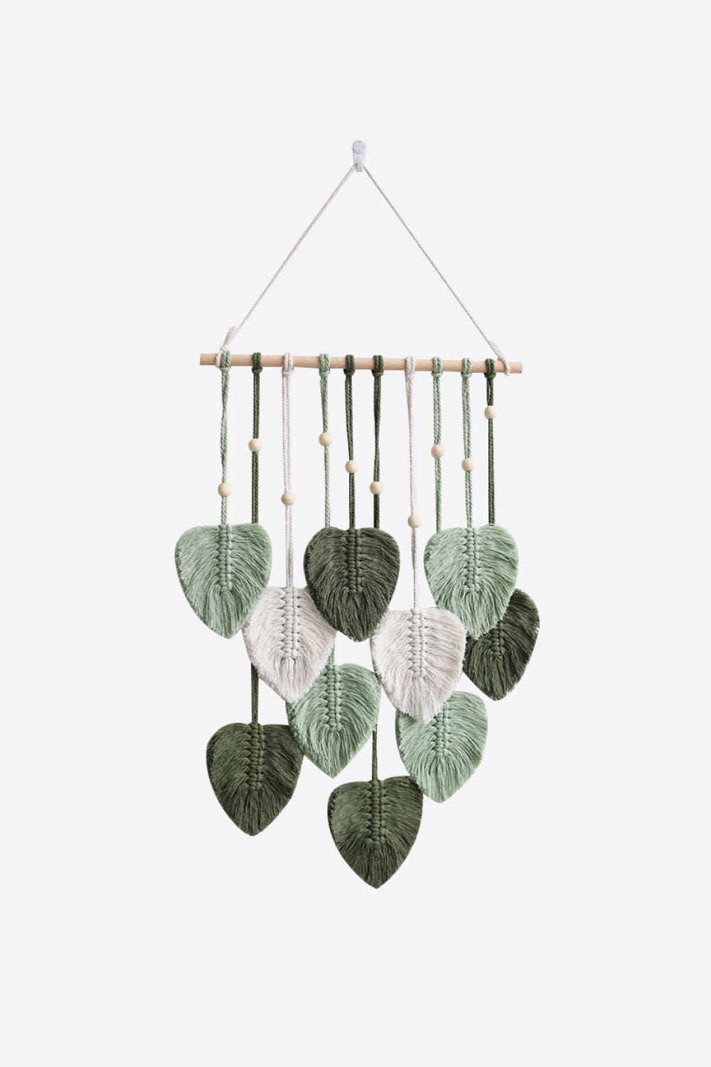 Macrame Leaf Bead Wall Hanging-Handmade, Super Cute!、mySite、g9winljtr