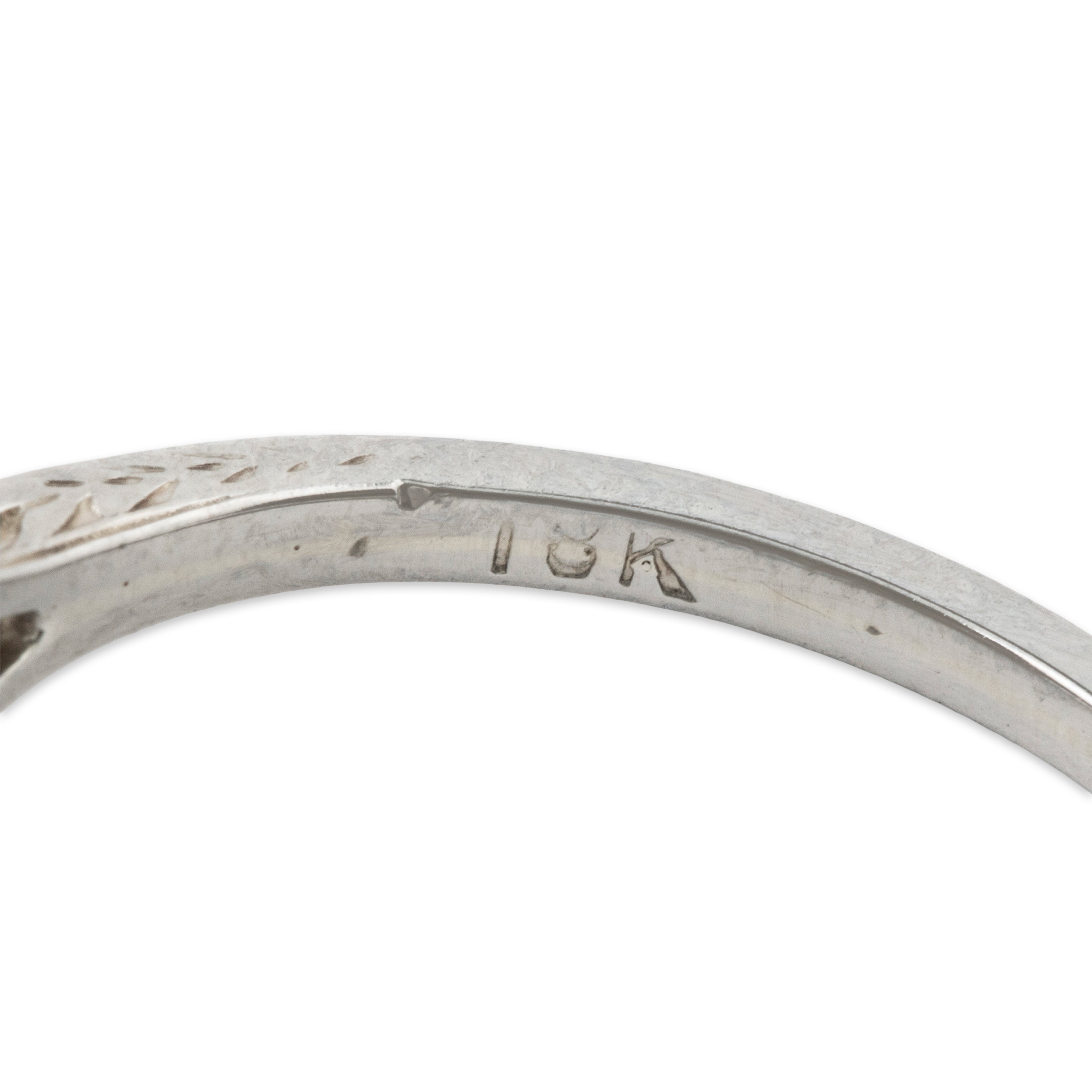 Antique 18k White Gold Old Mine Diamond Birds & Blossoms Ring 5.75、mySite、hinf8tx79