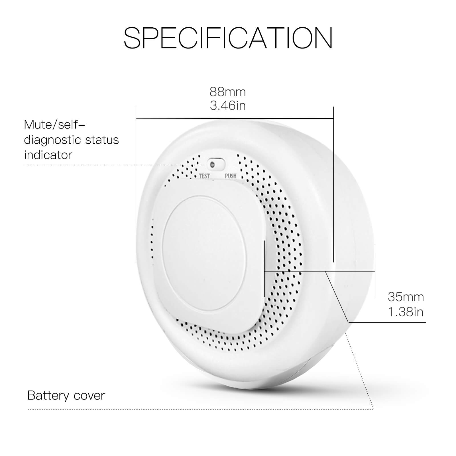 MOES ZigBee Smart Smoke Fire Detector Sensor、mySite、fannypackpong