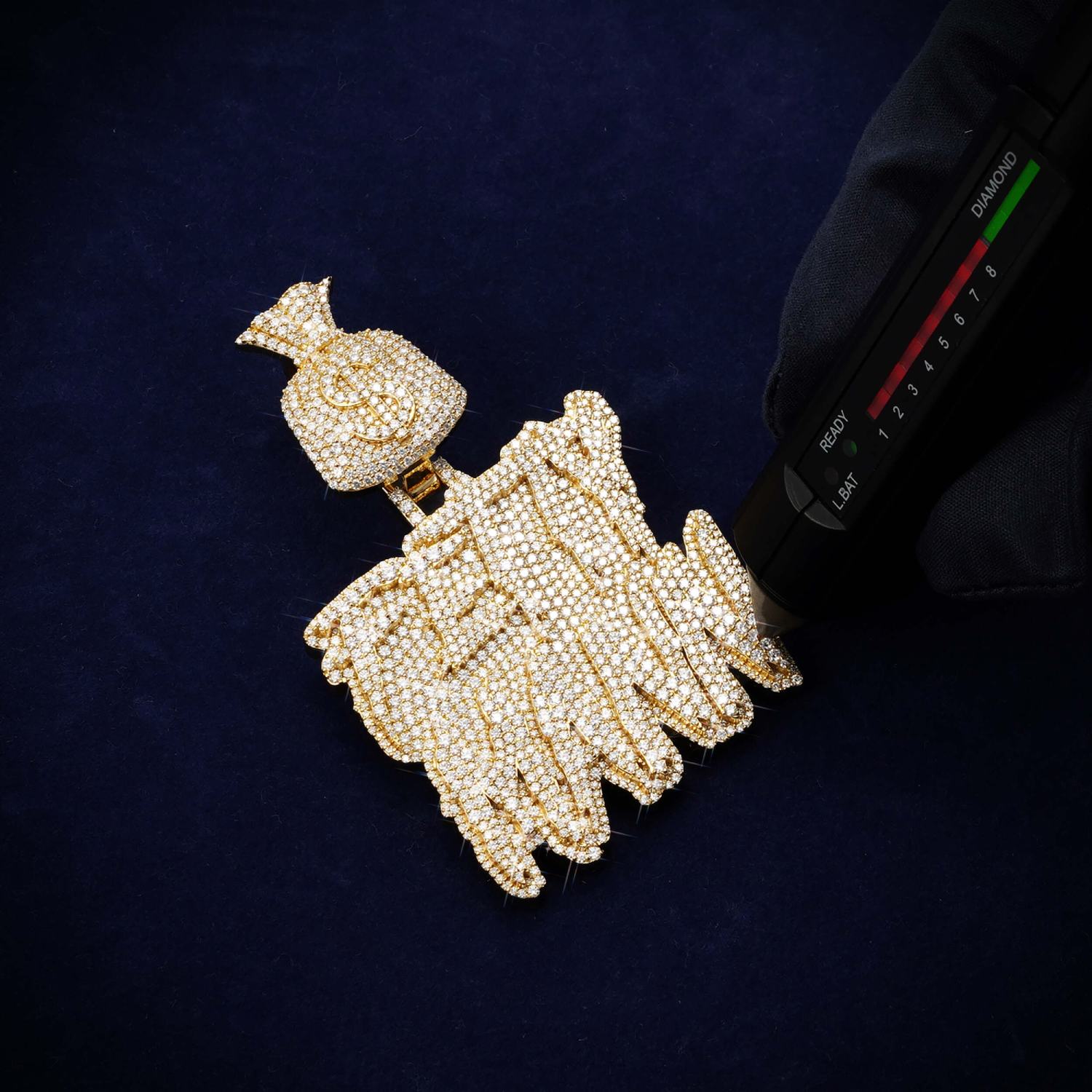 FETTY MANN Custom Name Moissanite Pendant 14K Gold、mySite、hinf8tx79