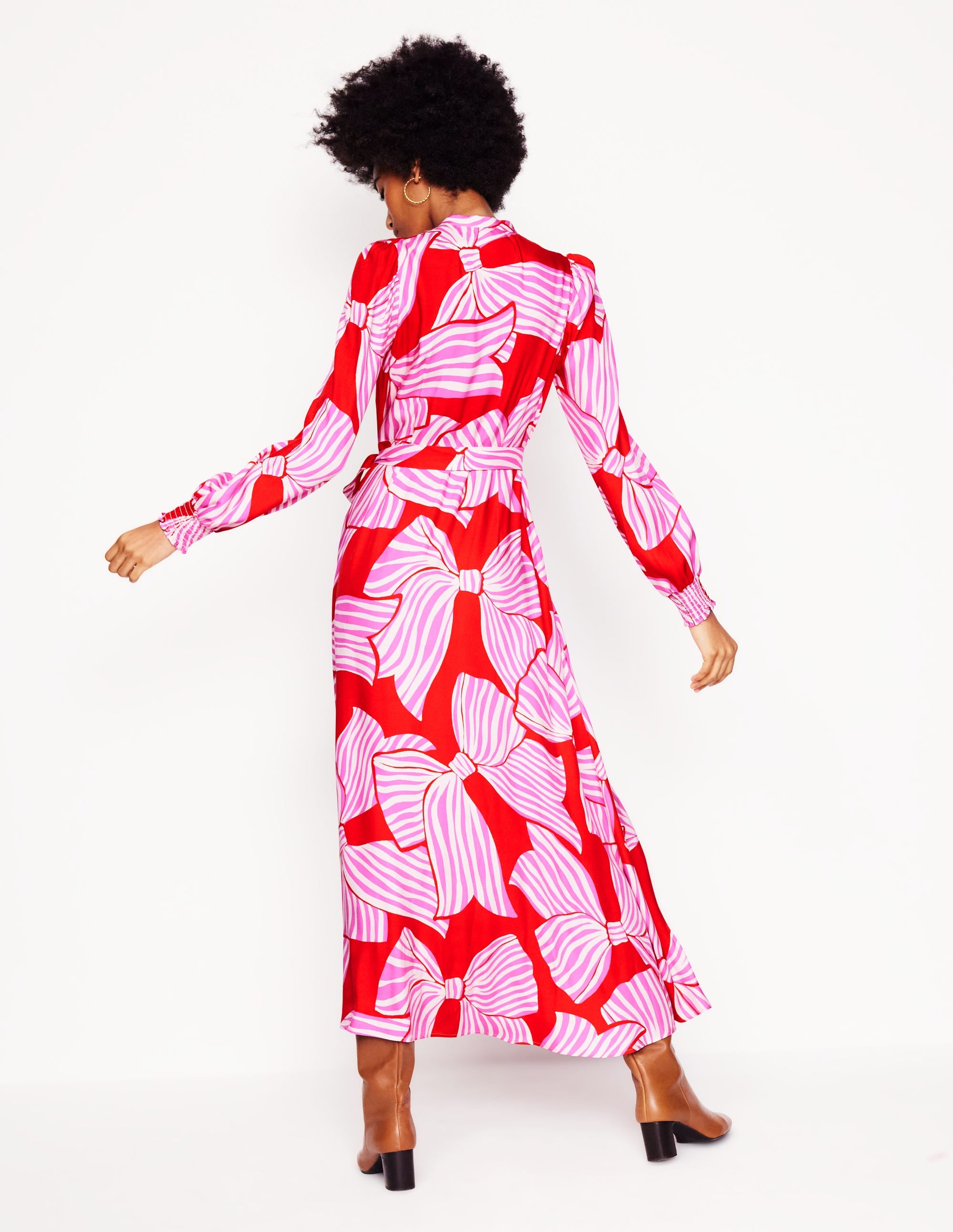  Ruby Collarless Shirt Dress-Rouge, Bow Scatter、mySite、ashleygrahame