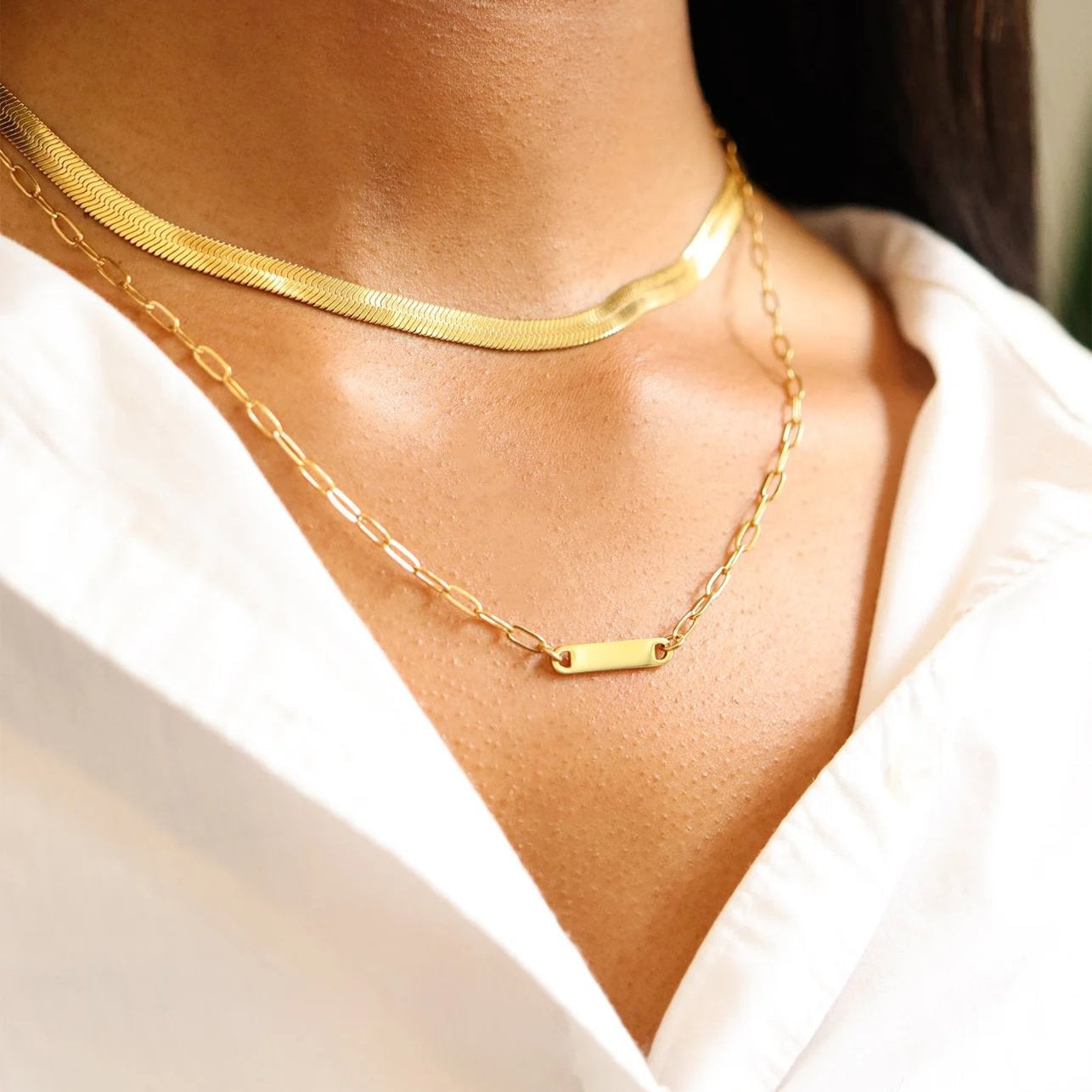 18K Gold PVD Stainless Steel Blank Bar Connector Charm / SBB0318、mySite、dreamappss