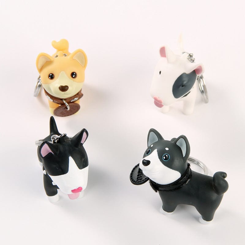 Dog Keychain 4 Types, Black and White Bull Terriers and Mutt Doggy*、mySite、g9winljtr