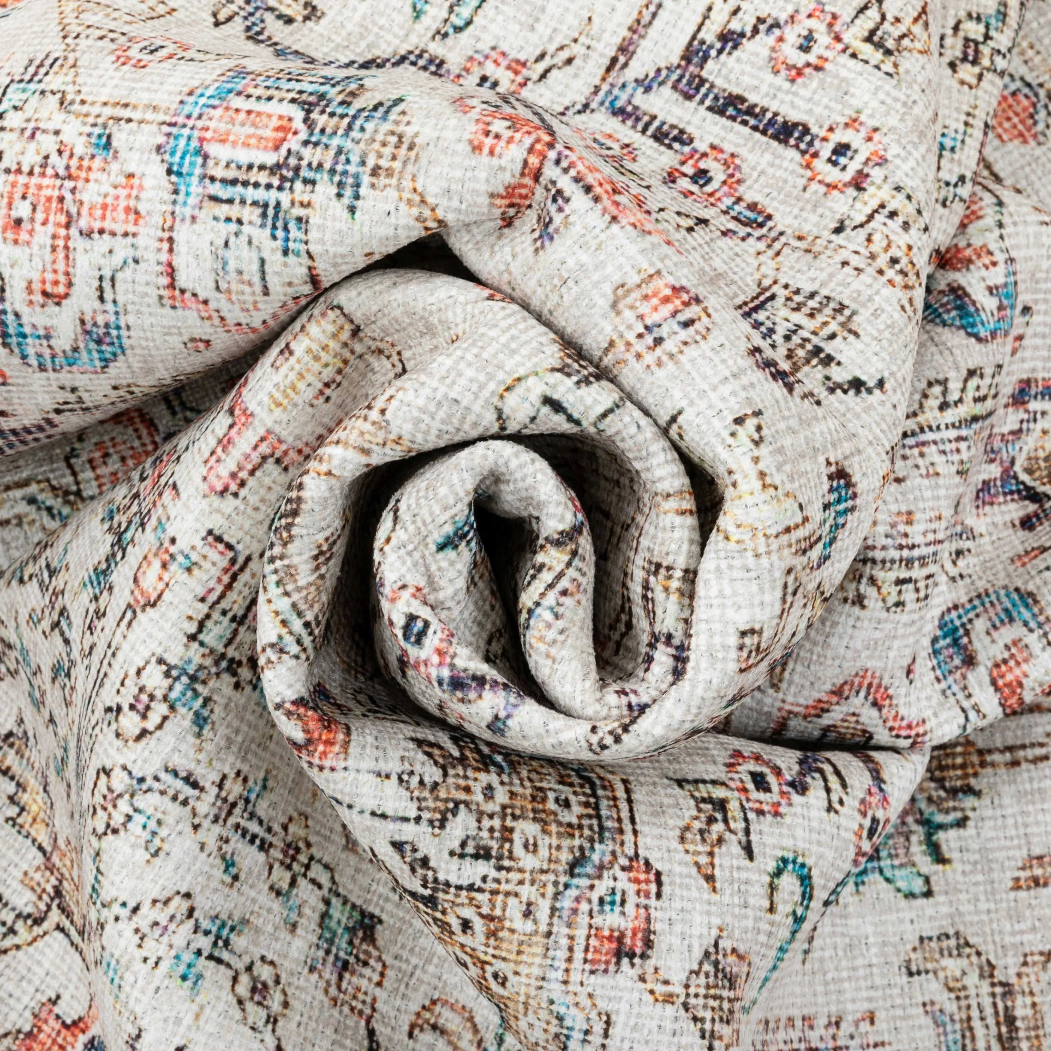 Pomona Machine Washable Vintage Medallion Botanical Border Ivory Flat-Weave Distressed Rug、mySite、gigharbornorthrealestate